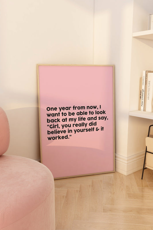 One Year From Now Pink Wall Art