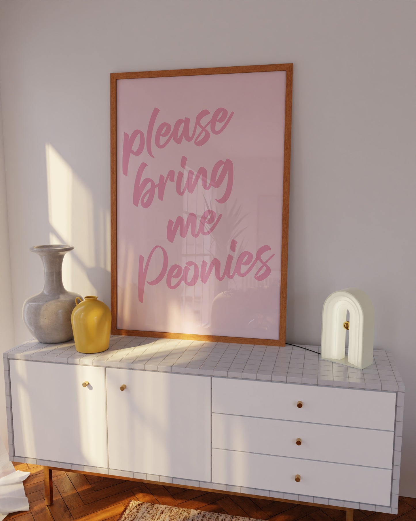 Please Bring Me Peonies Pink Wall Art