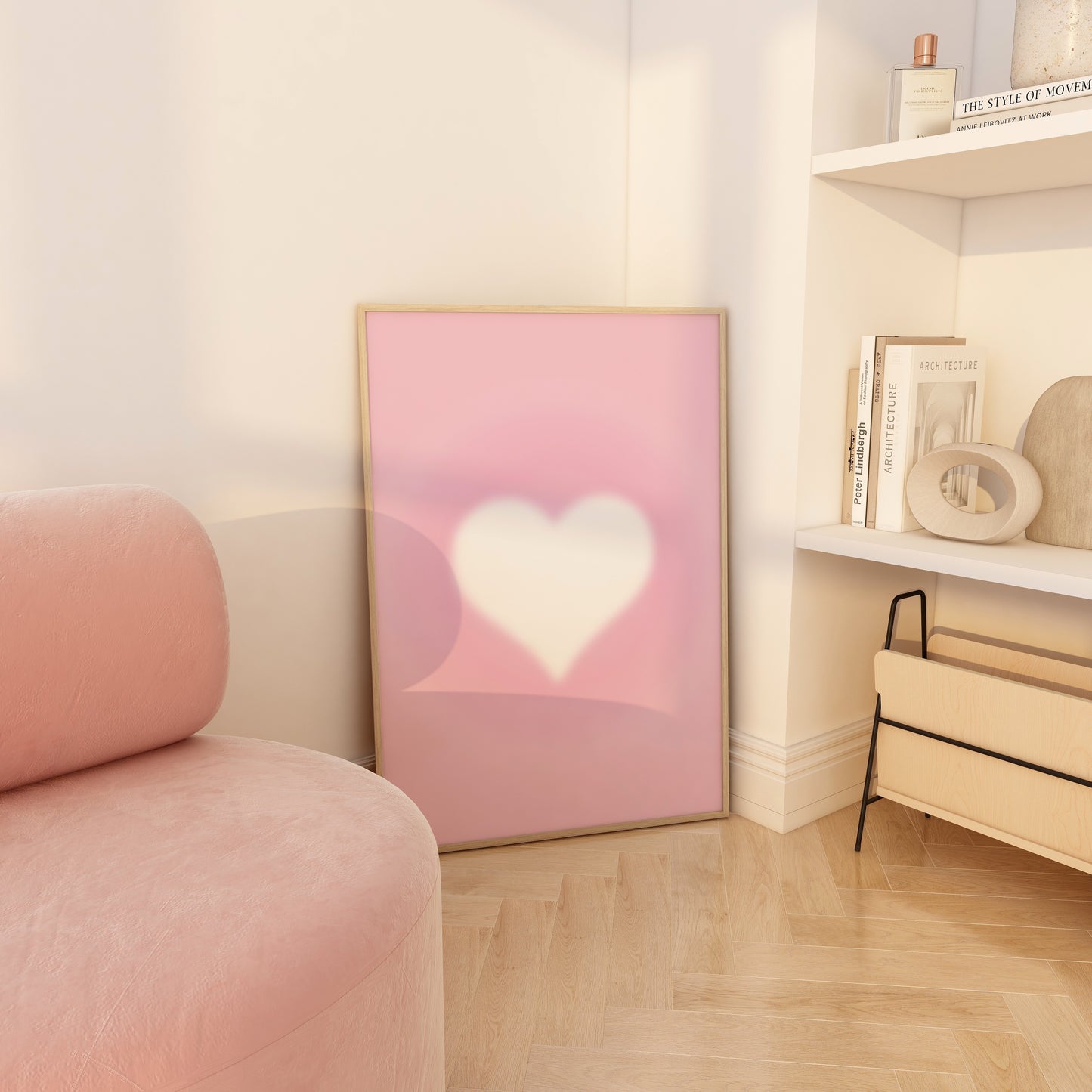Pink Aura Heart Wall Art
