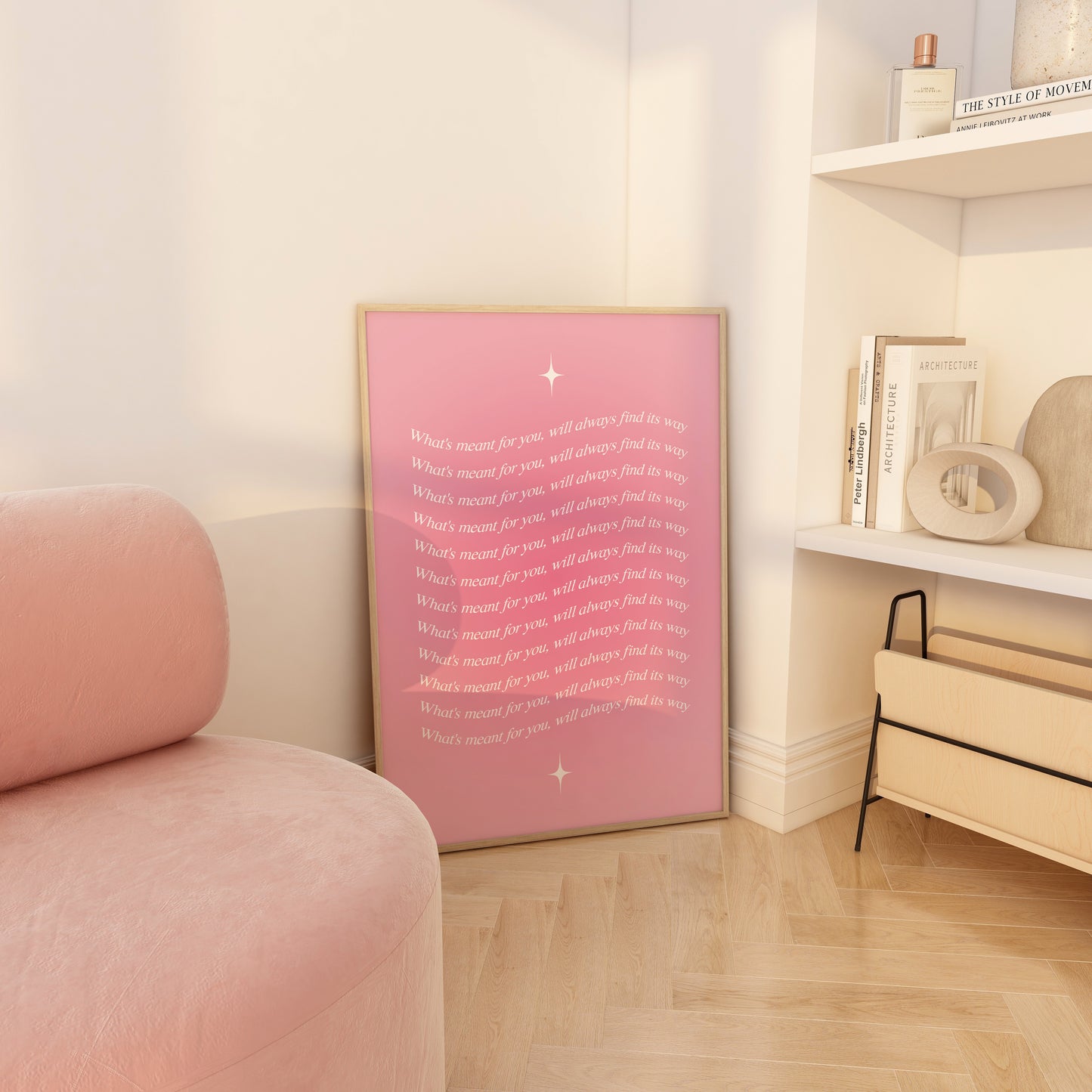 Positive Affirmation Pink Aura Wall Art
