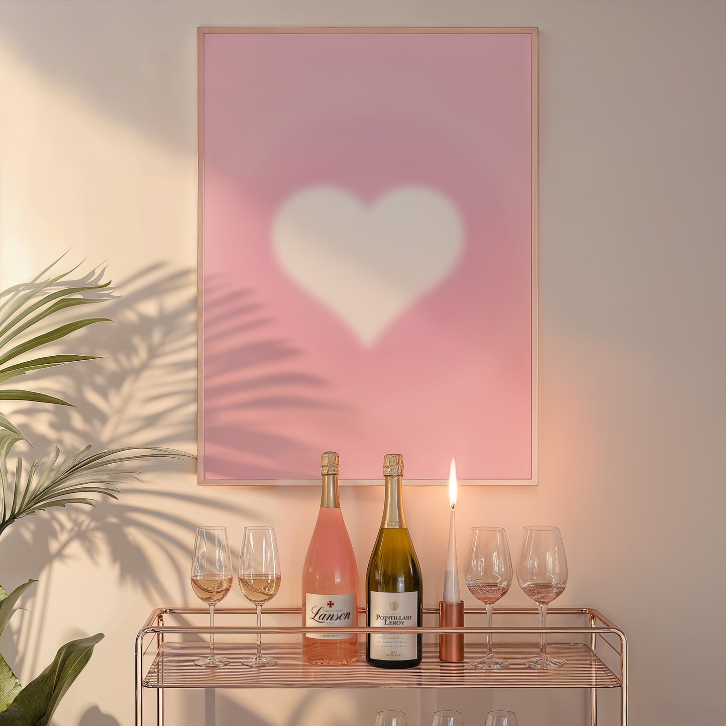 Pink Aura Heart Wall Art