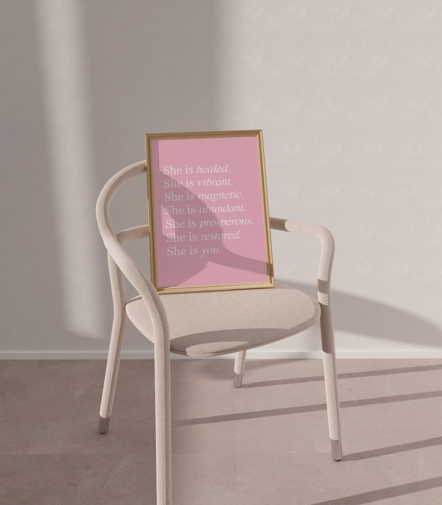 She Is Healed Pink Wall Art