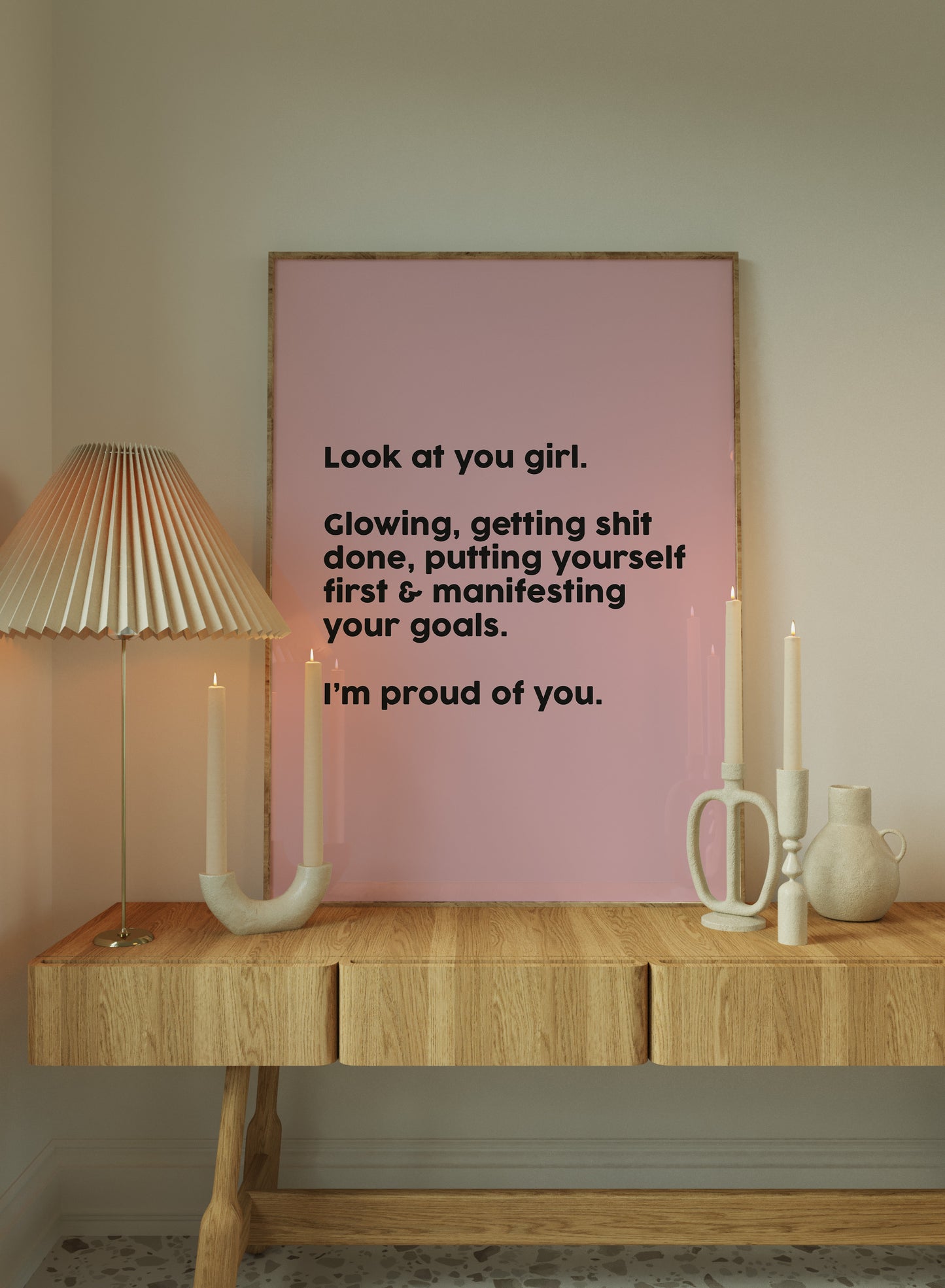Look At You Girl Pink Wall Art