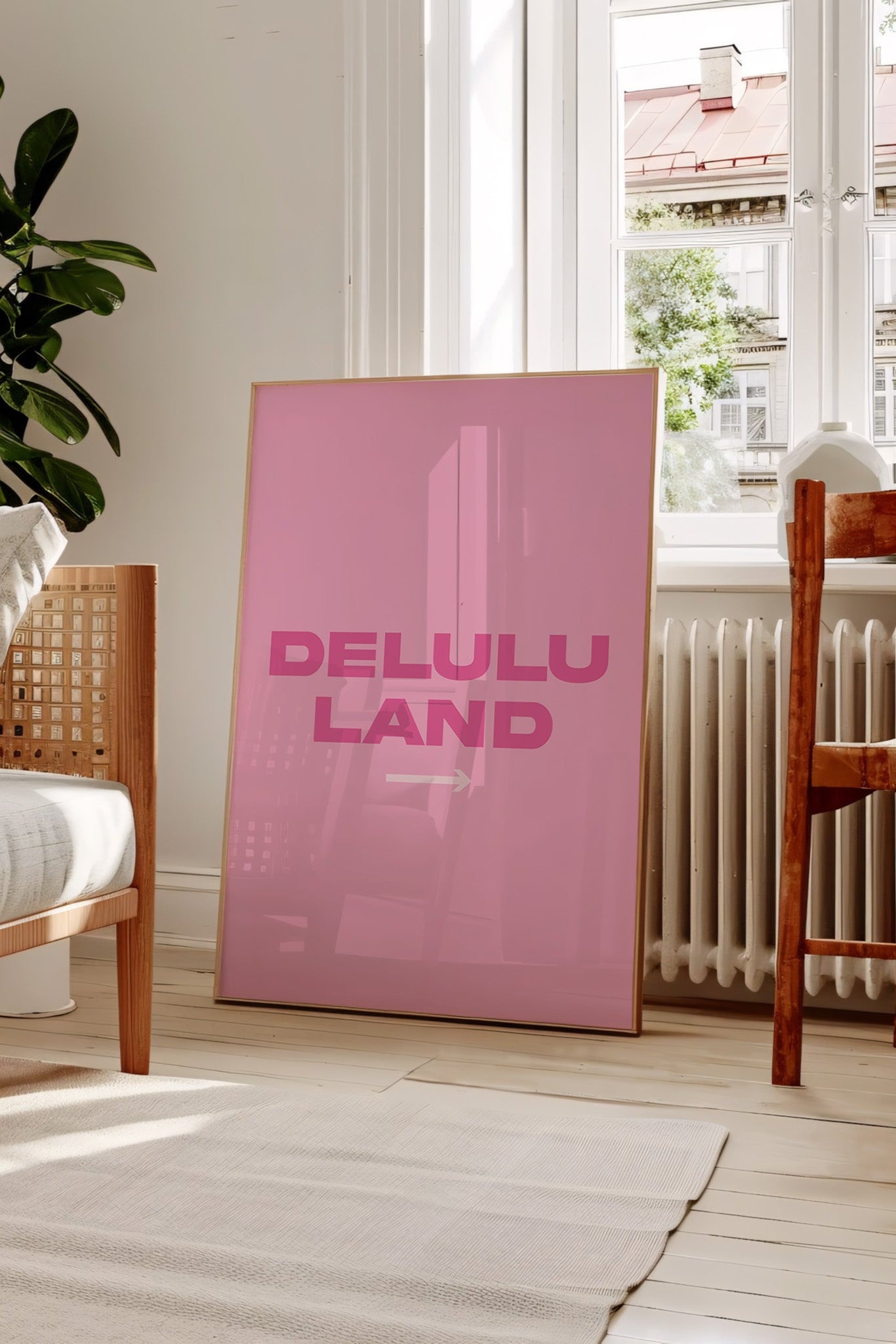 Delulu Land Pink Wall Art