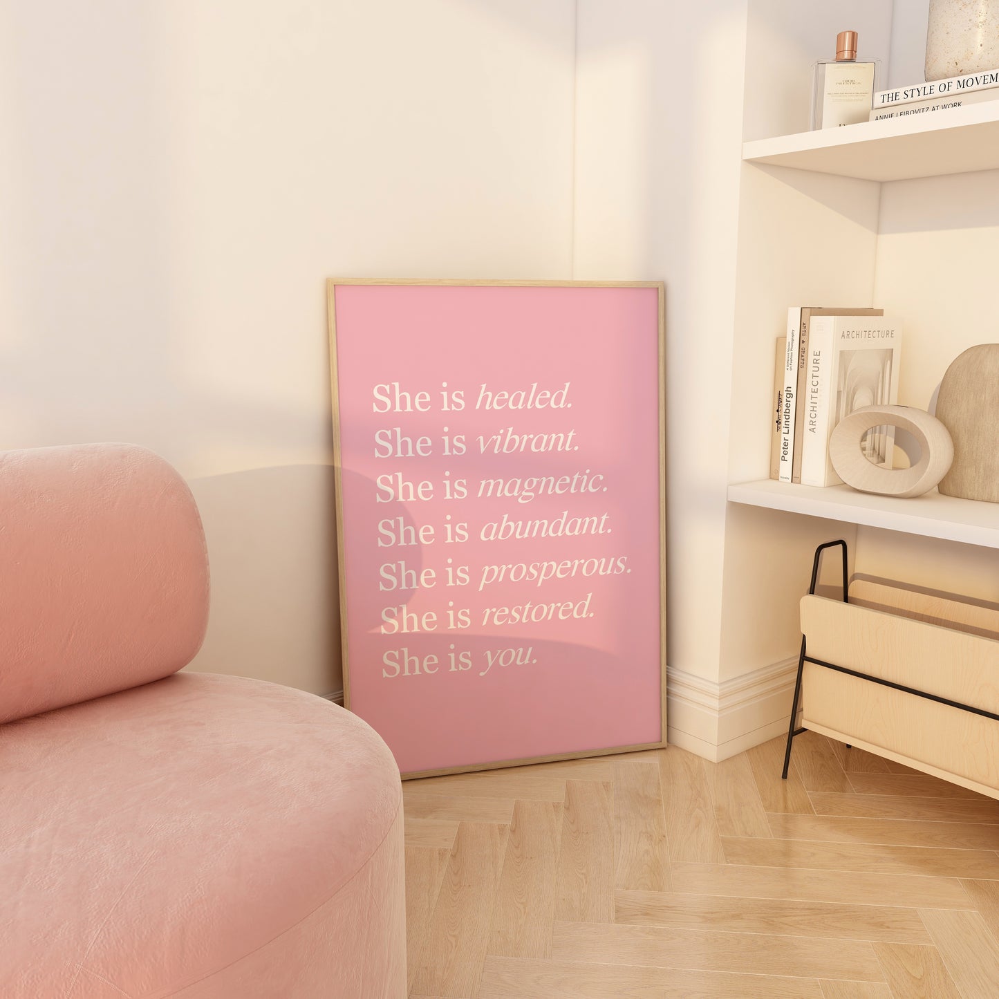 She Is Healed Pink Wall Art