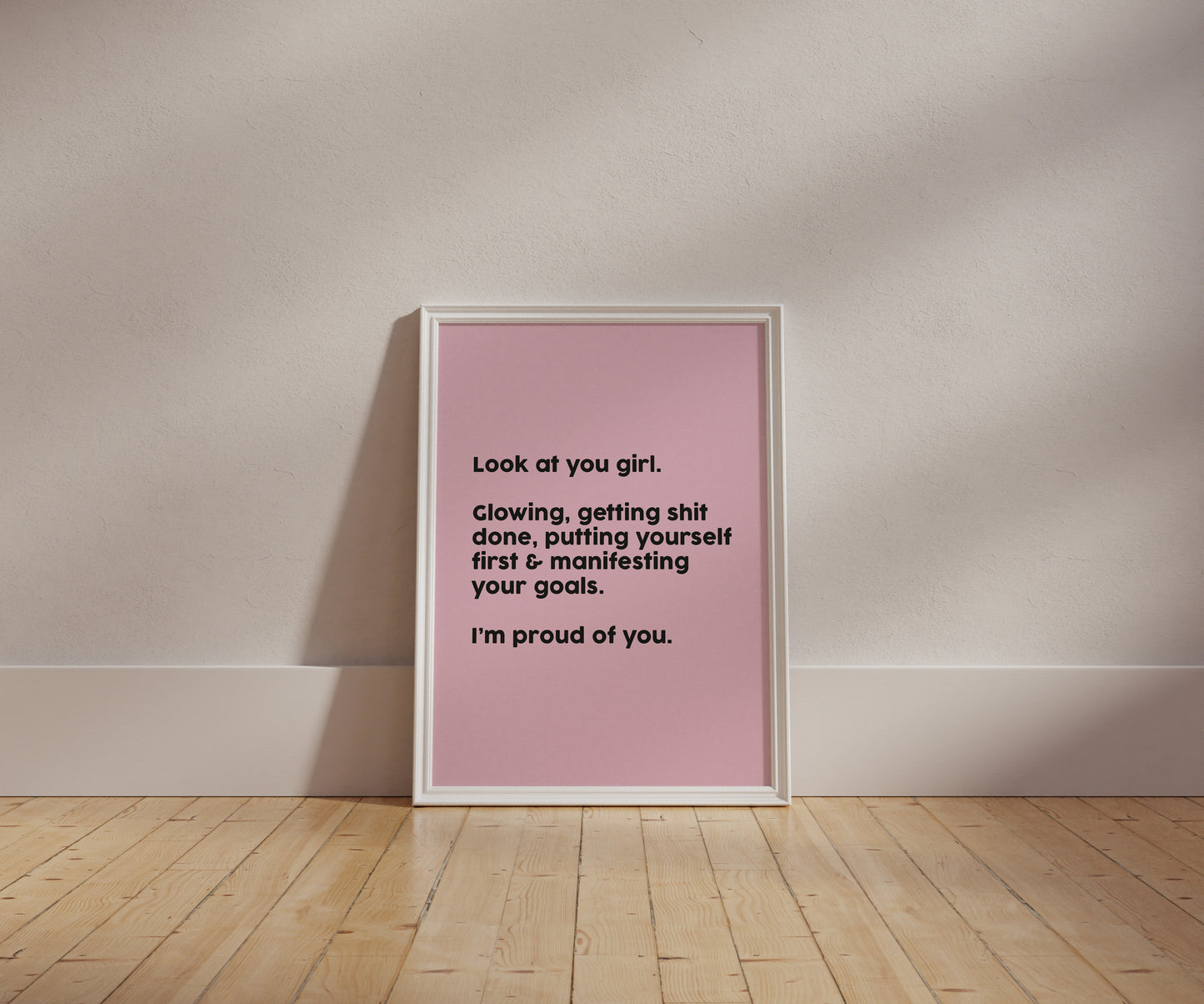 Look At You Girl Pink Wall Art
