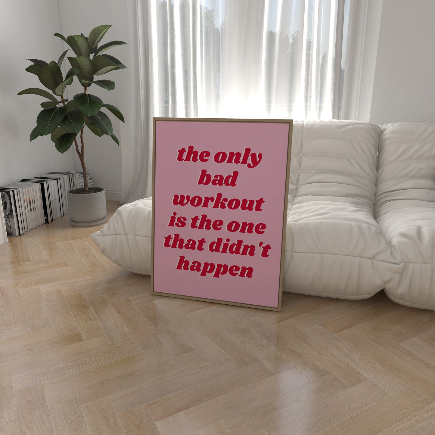 The Only Bad Workout Pink and Red Wall Art