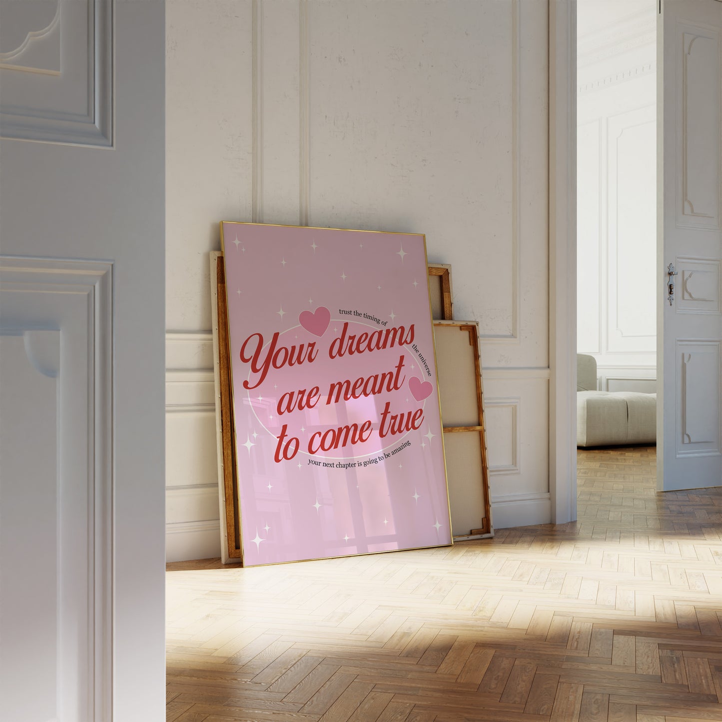 Your Dreams Are Meant To Come True Pink And Red Wall Art