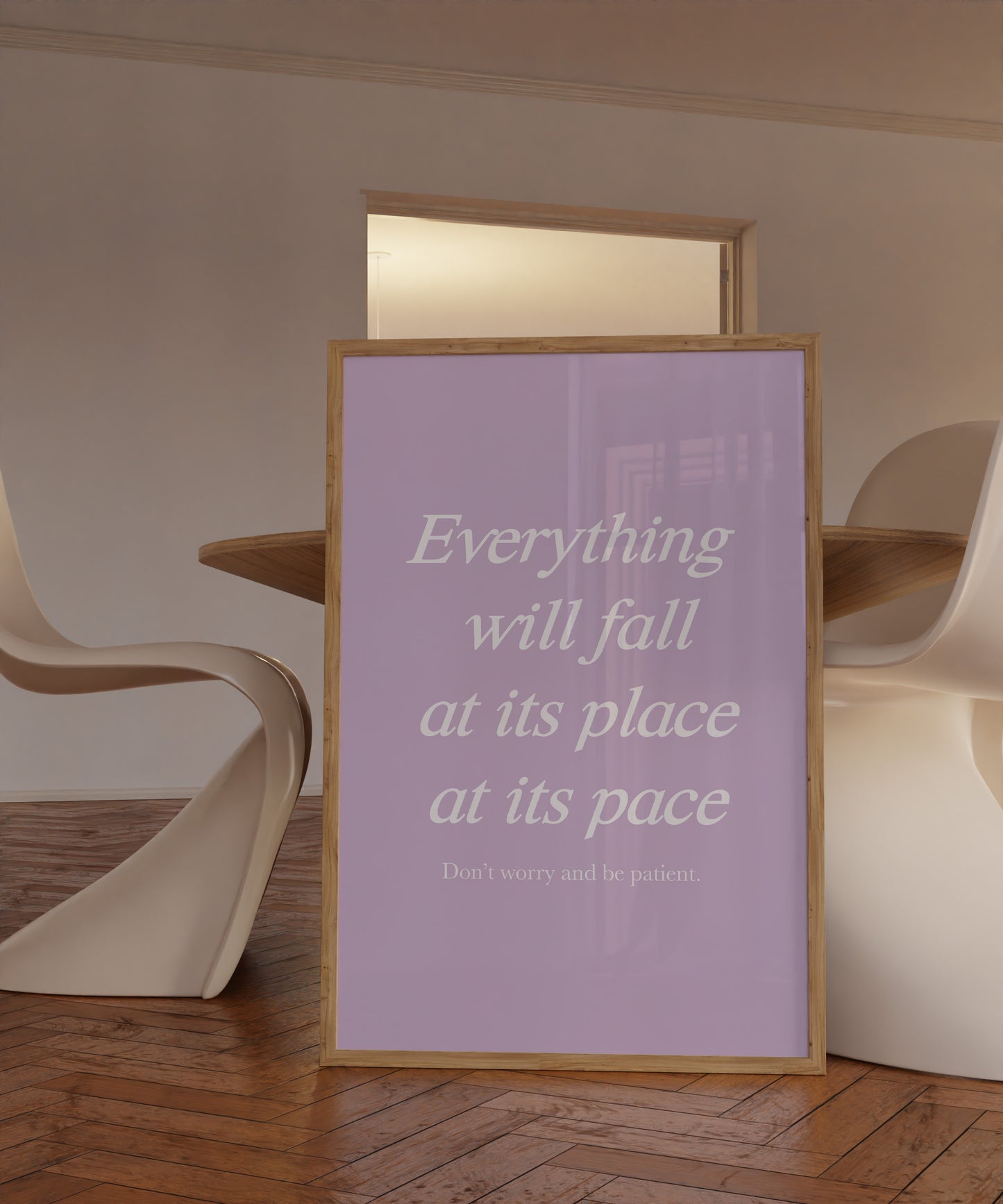 Everything Will Fall At Its Place At Its Pace Purple Wall Art