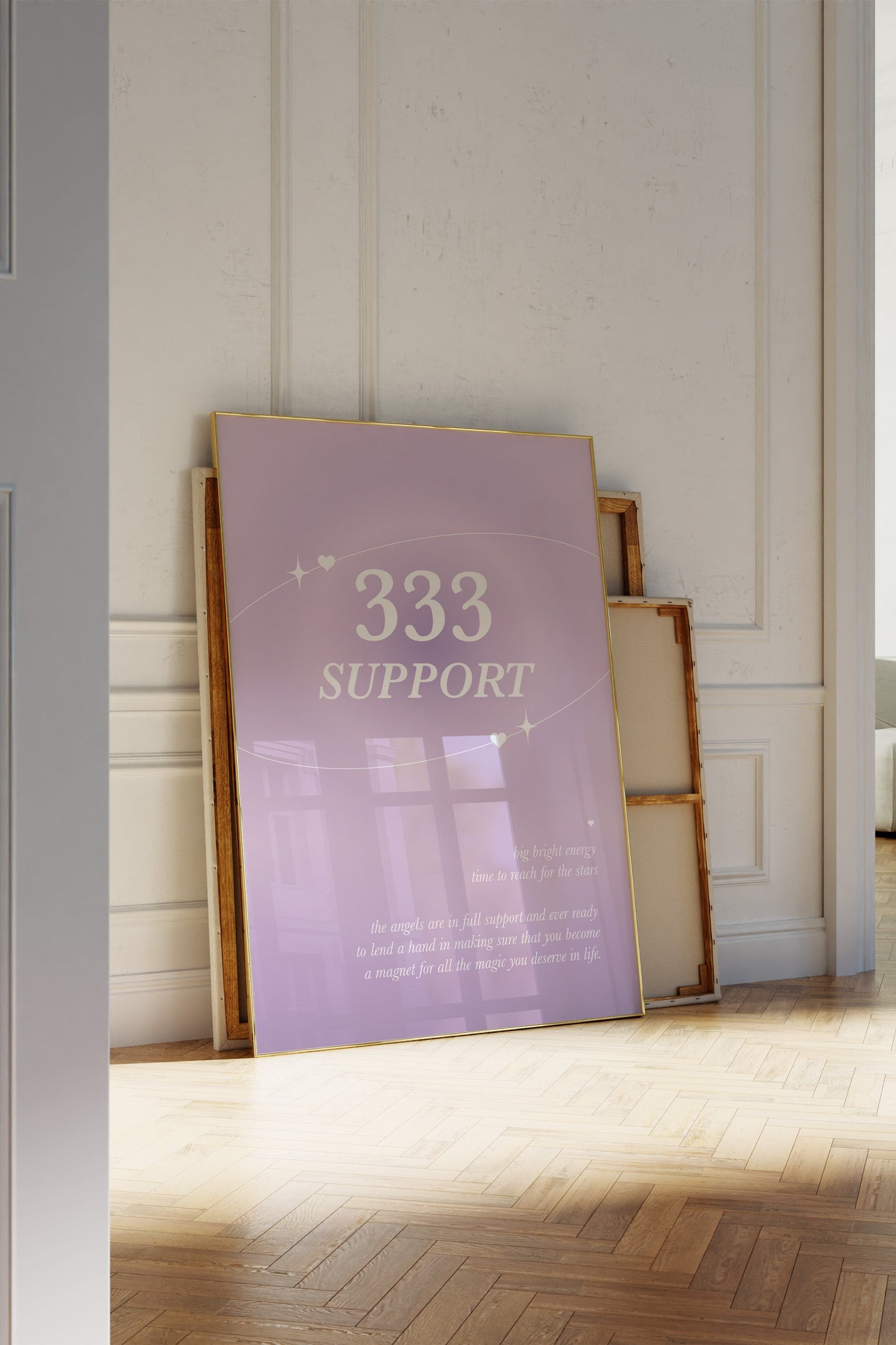 Angel Number 333 Purple Wall Art