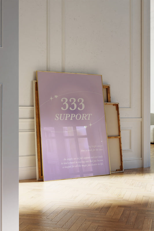 Angel Number 333 Purple Wall Art