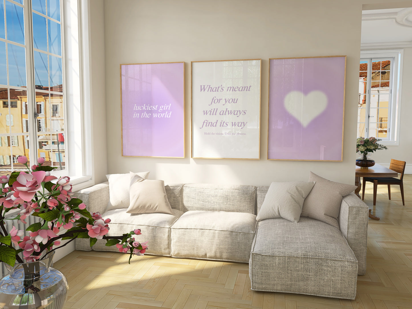 Purple Aura Wall Art Set of 3