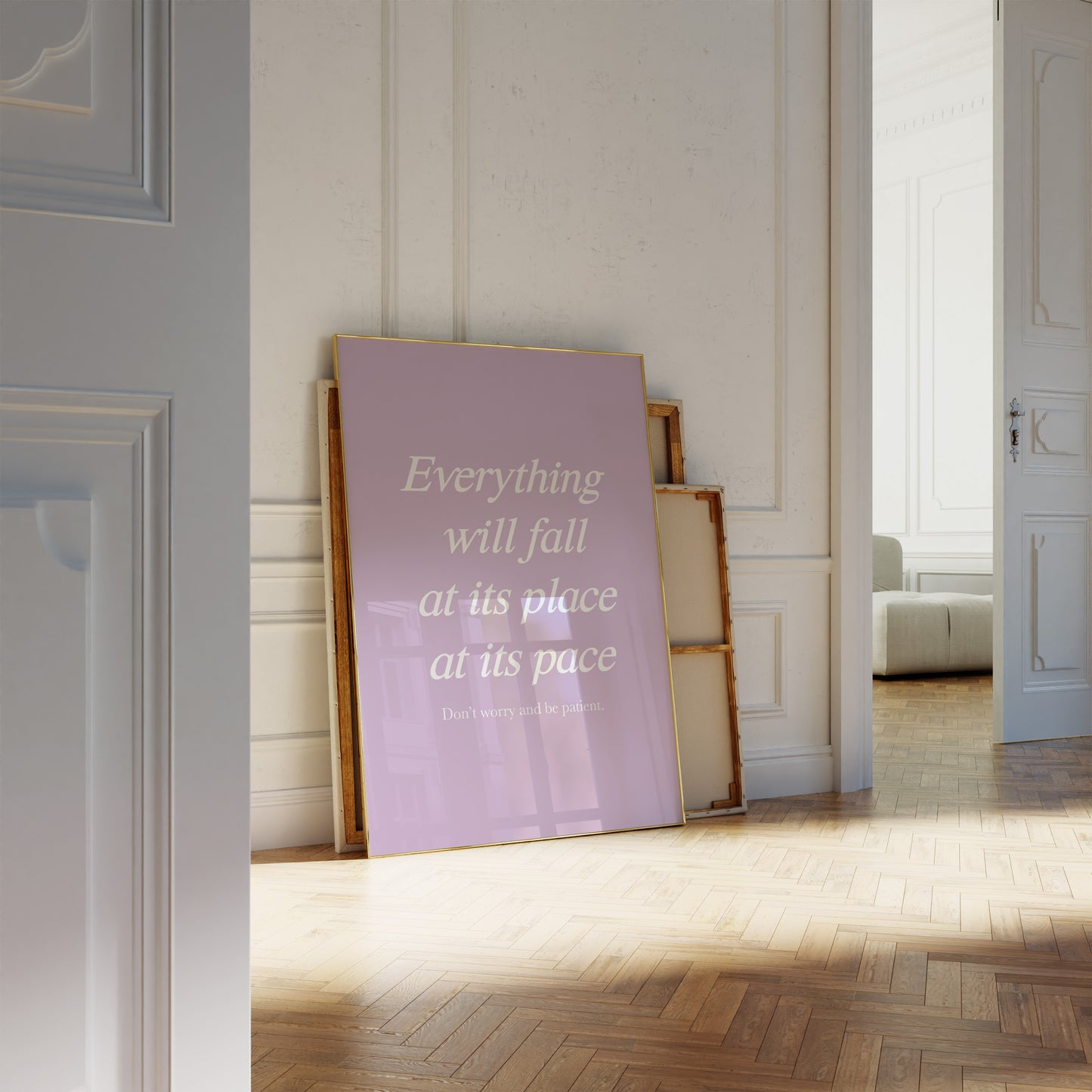 Everything Will Fall At Its Place At Its Pace Purple Wall Art