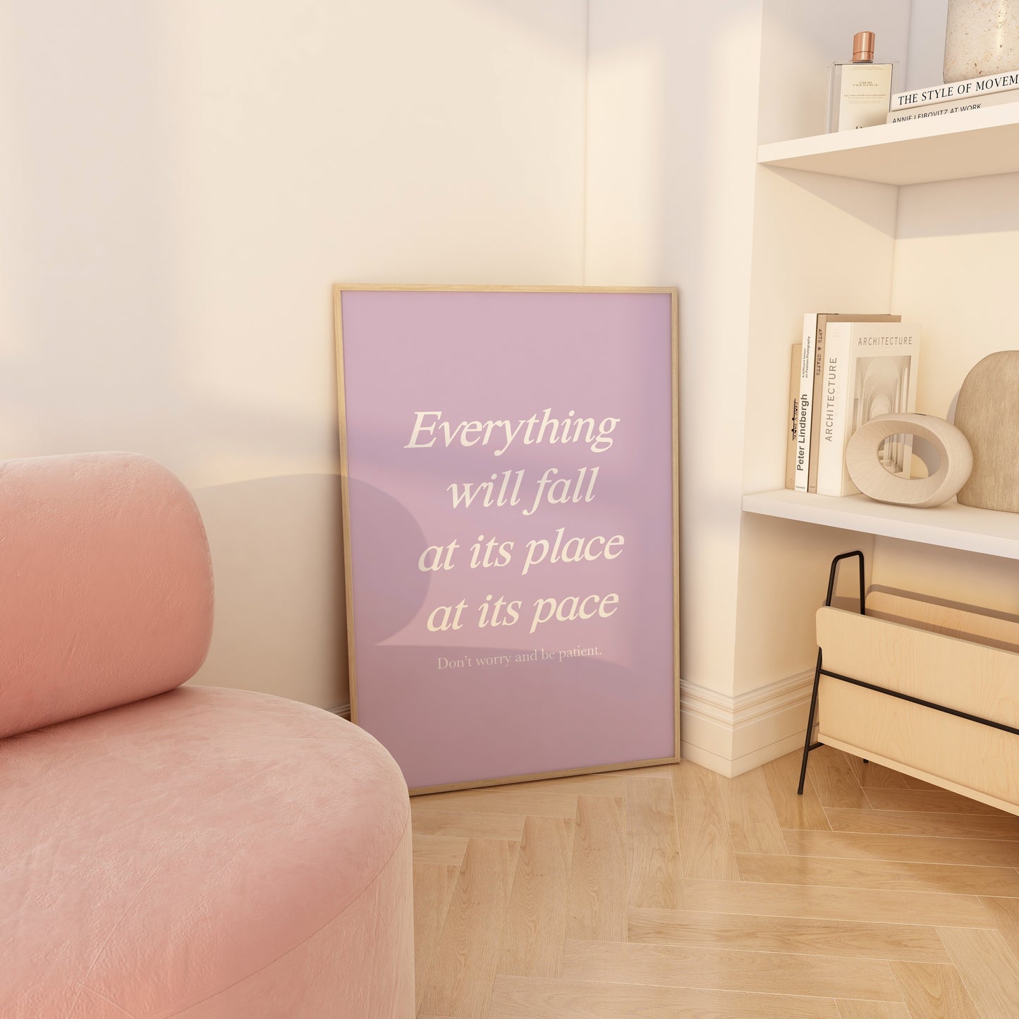 Everything Will Fall At Its Place At Its Pace Purple Wall Art