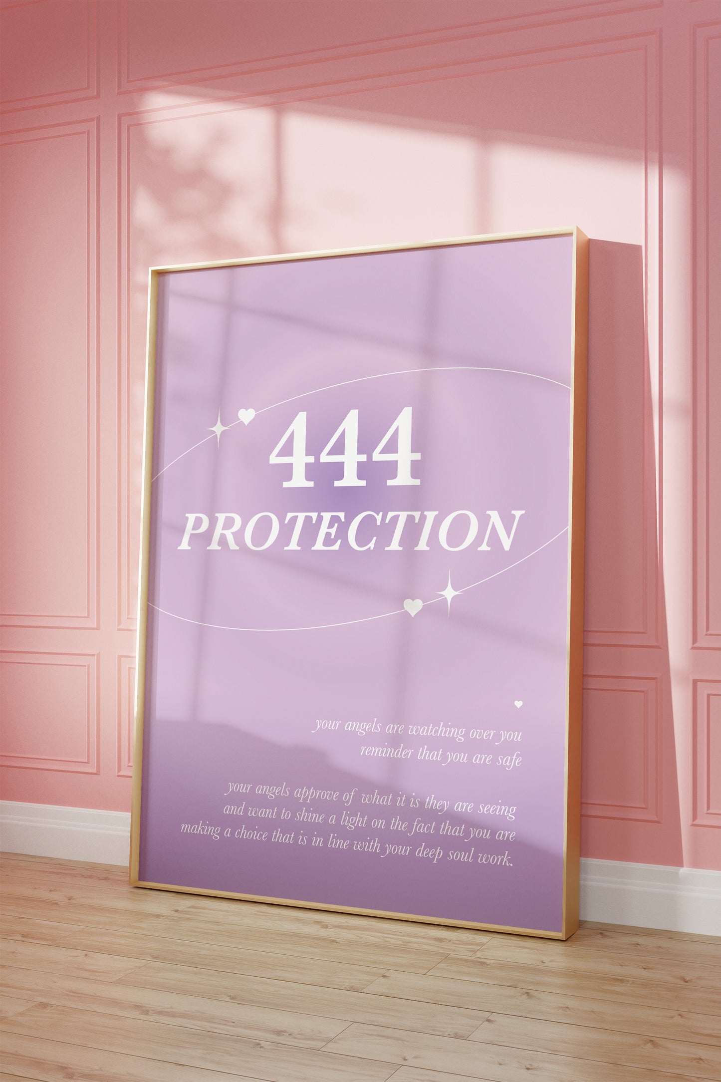 Angel Number 444 Purple Wall Art