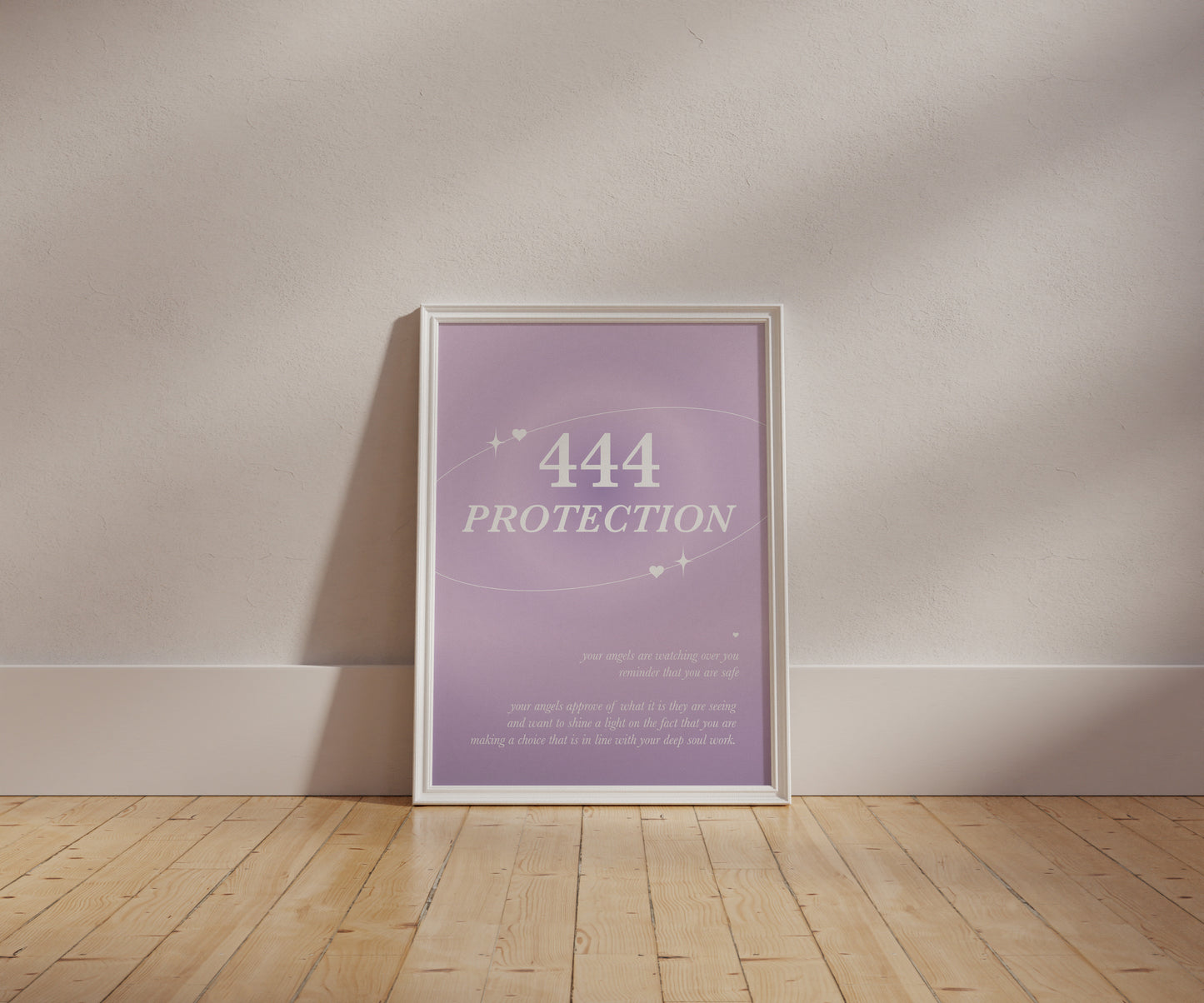 Angel Number 444 Purple Wall Art