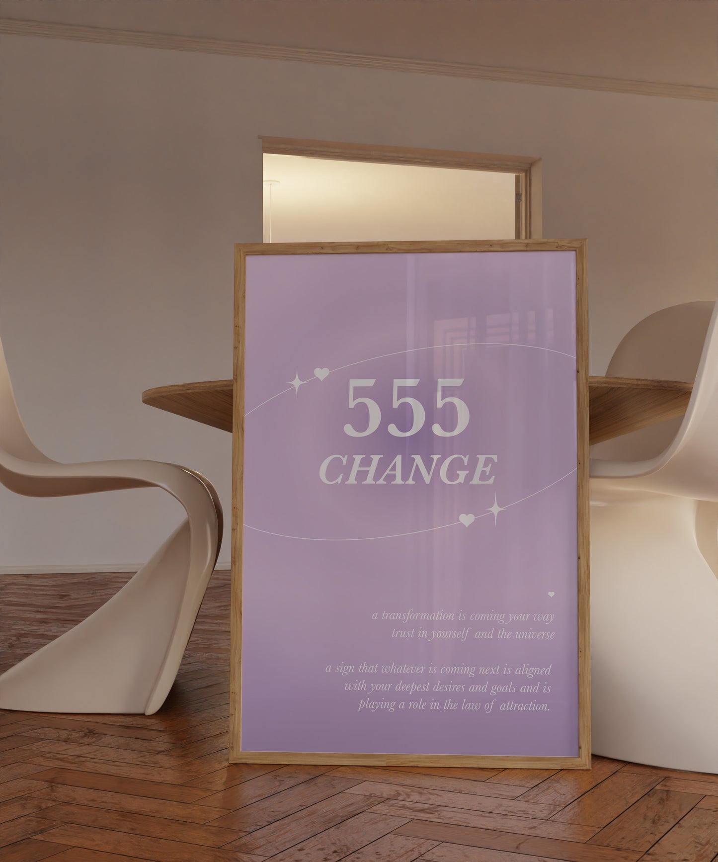 Angel Number 555 Purple Wall Art
