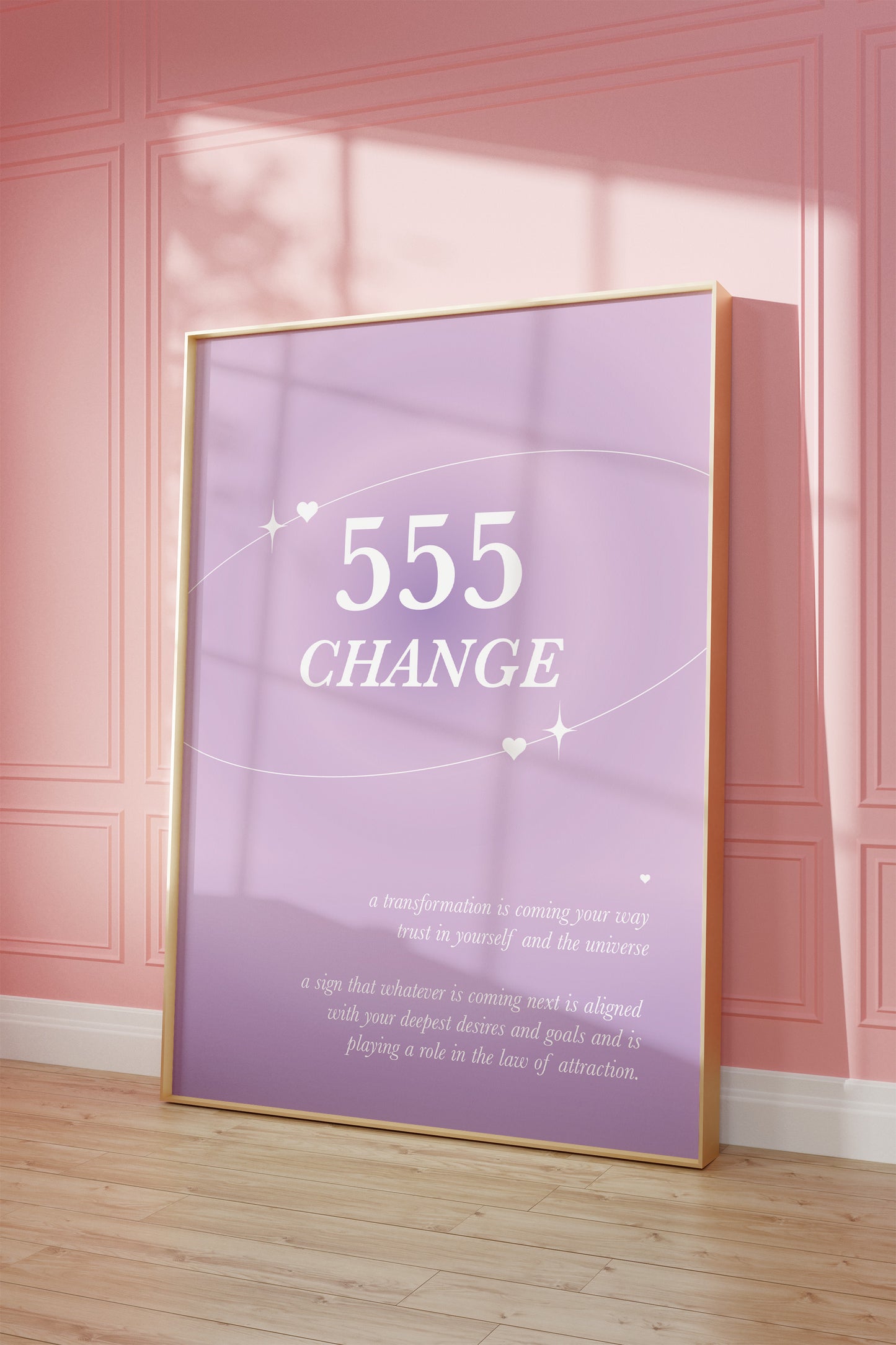 Angel Number 555 Purple Wall Art