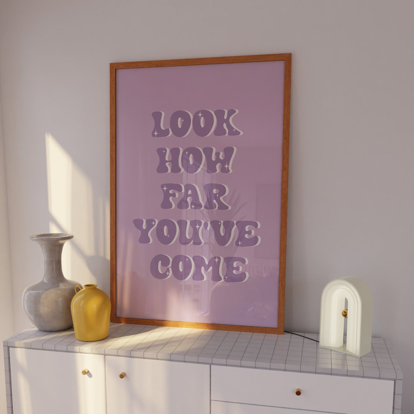 Look How Far You've Come Purple Wall Art