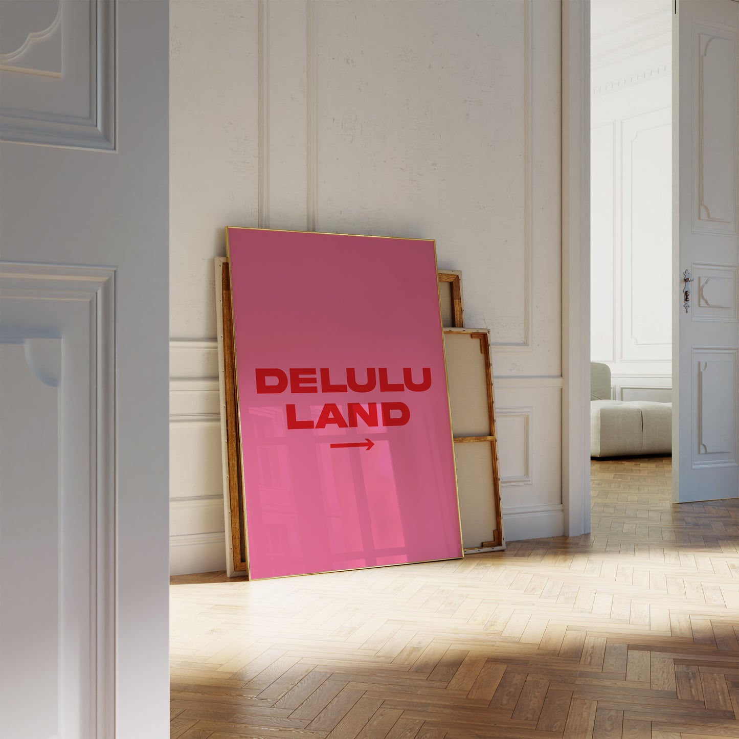 Delulu Land Pink And Red Wall Art