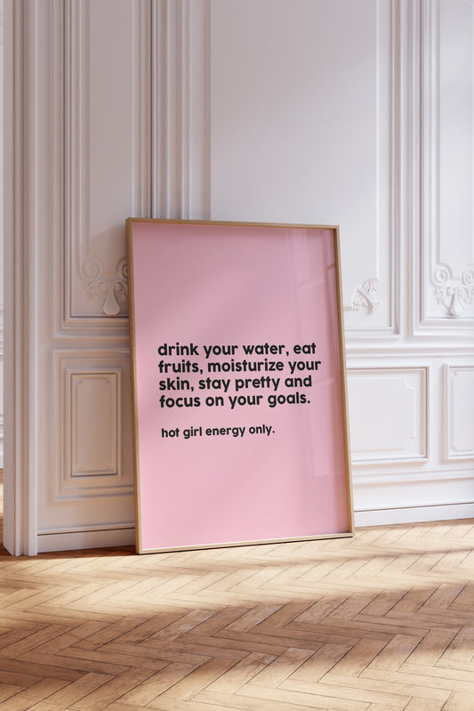 Hot Girl Energy Only Pink Wall Art