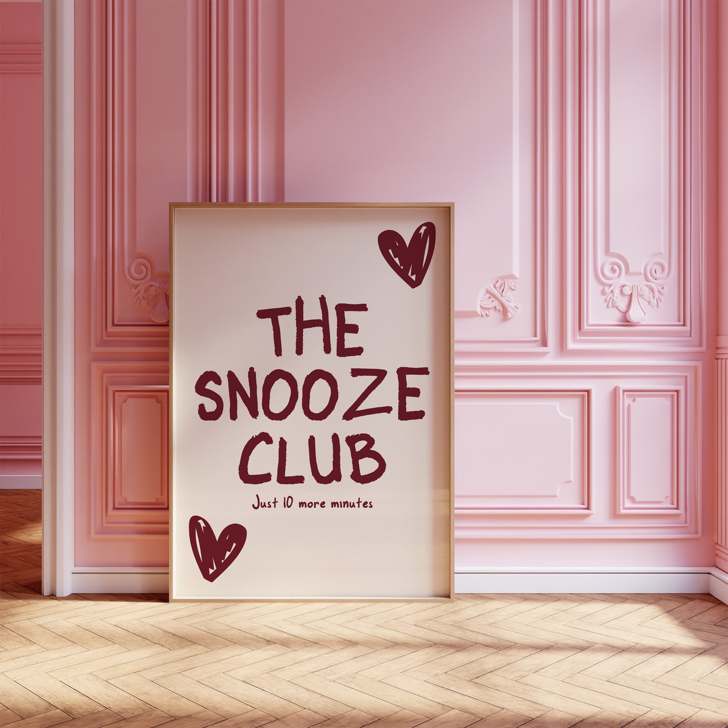 The Snooze Club Burgundy Wall Art