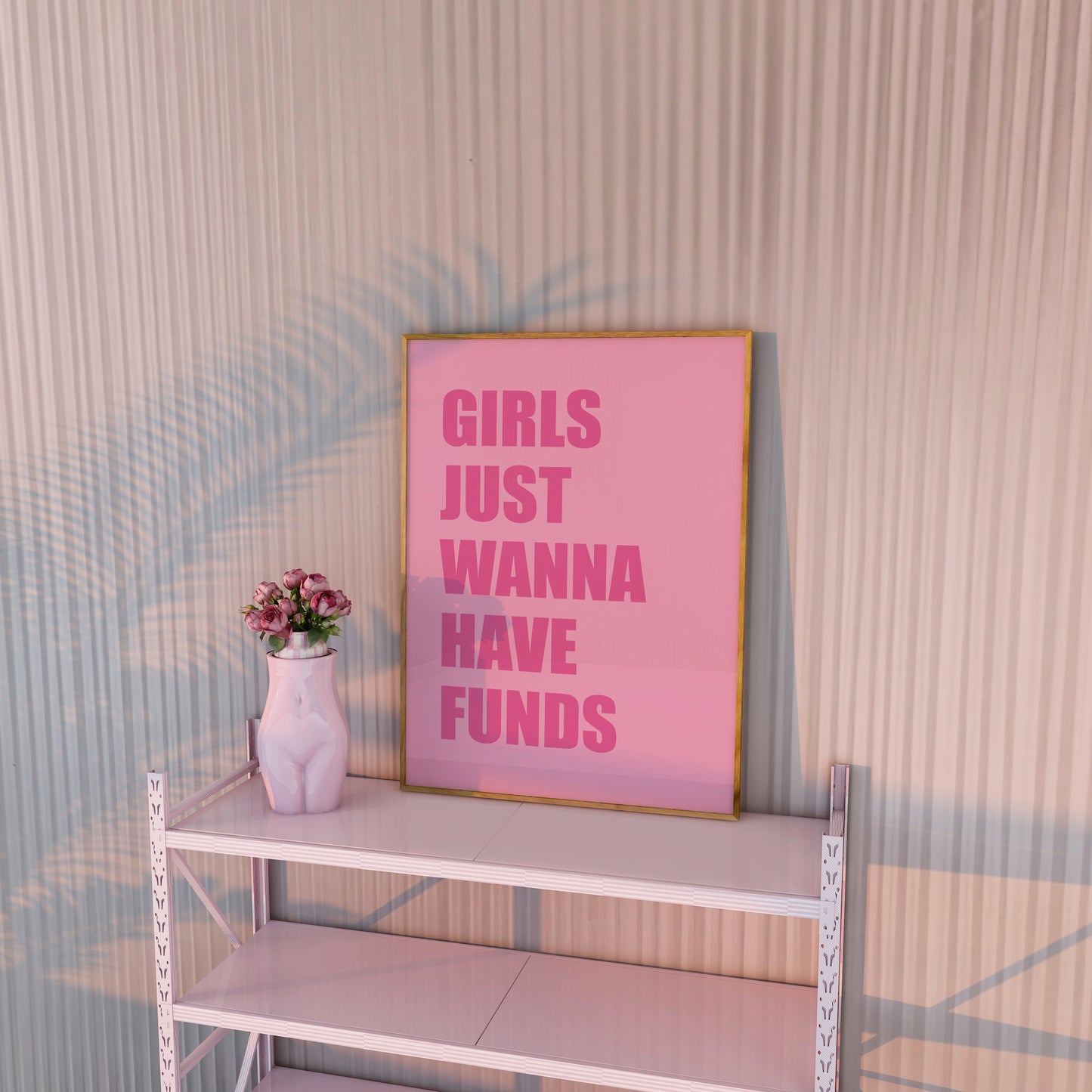 Girls Just Wanna Have Funds Pink Wall Art