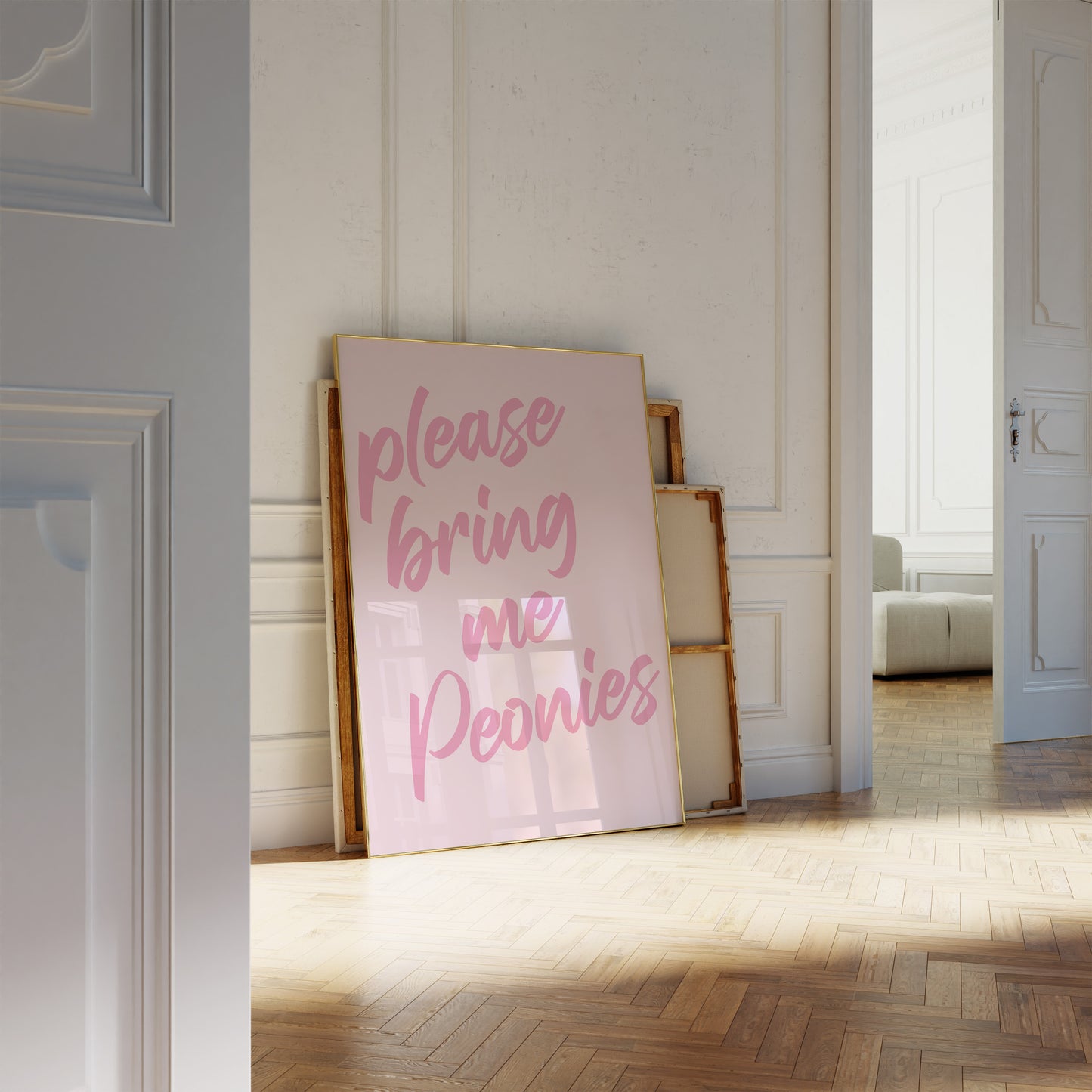 Please Bring Me Peonies Pink Wall Art