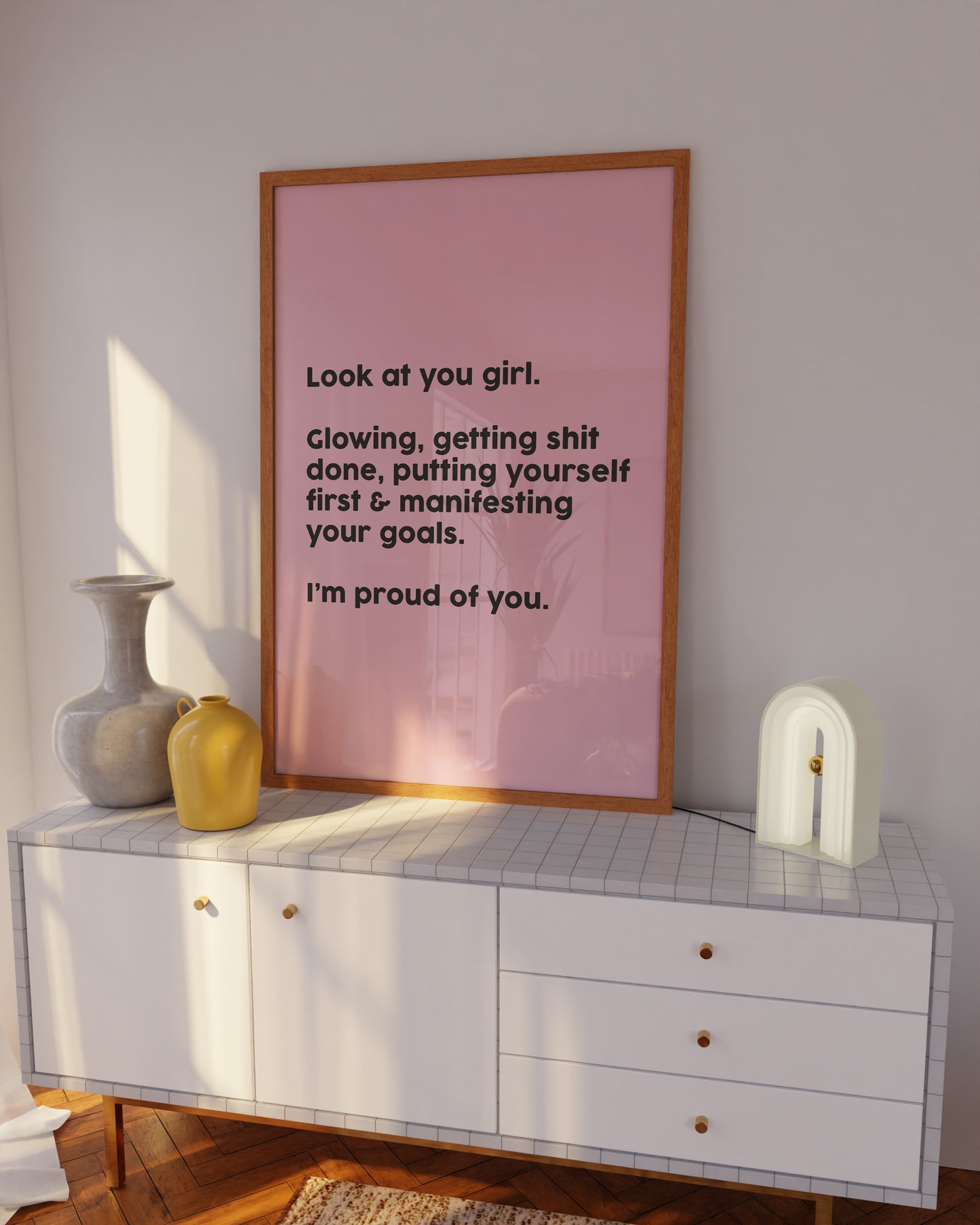 Look At You Girl Pink Wall Art