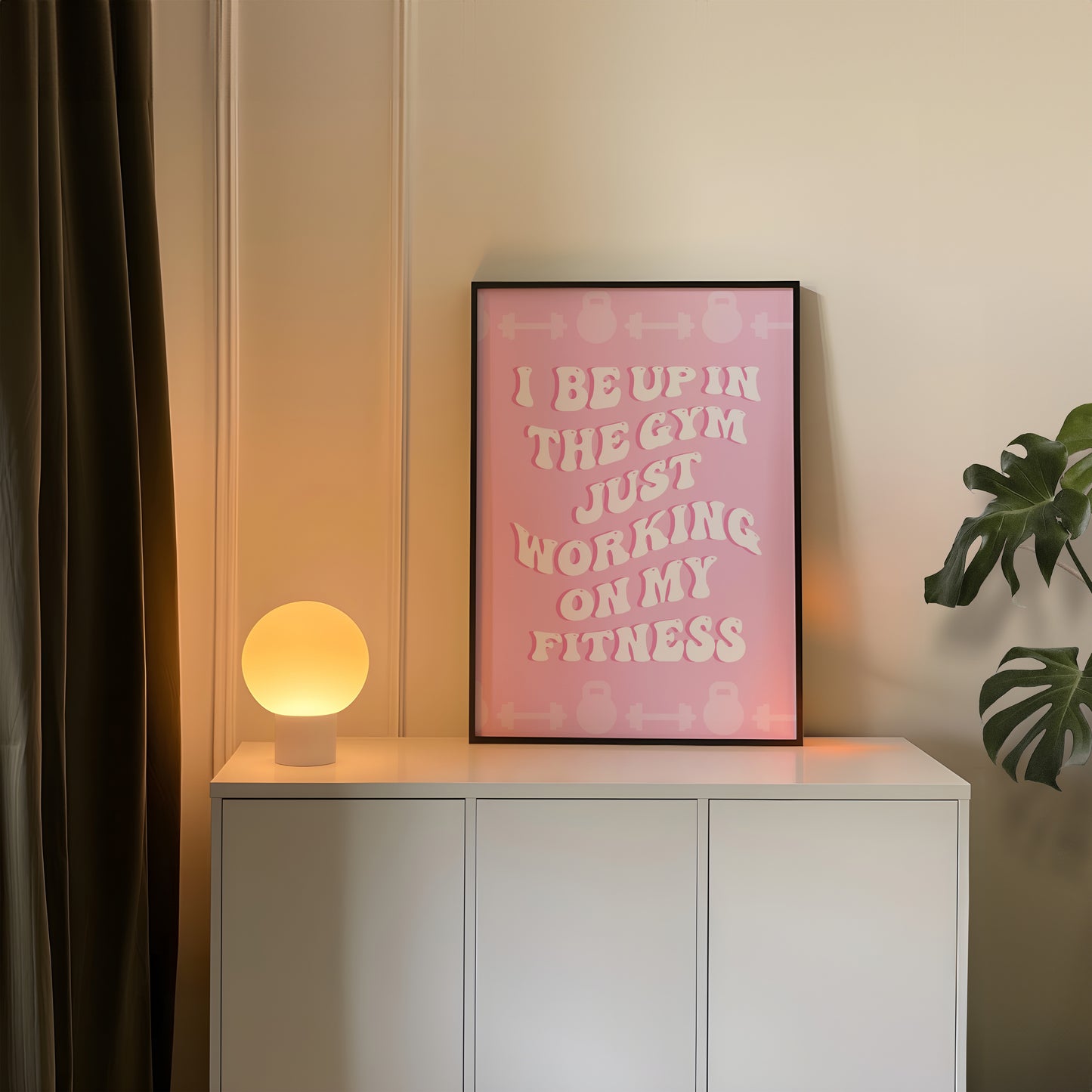 I Be Up In The Gym Just Working On My Fitness Pink Wall Art