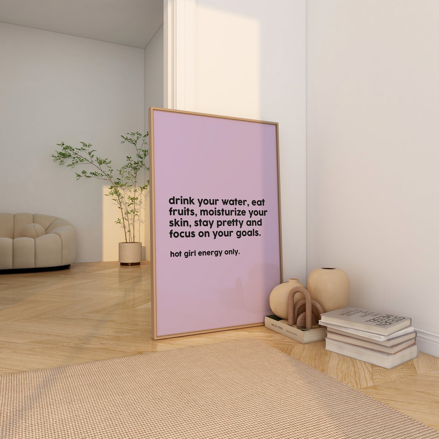 Hot Girl Energy Only Purple Wall Art