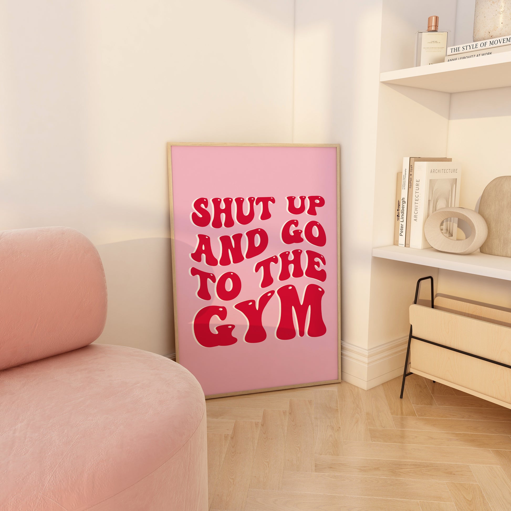 Digital download gym print with a strong motivational message.