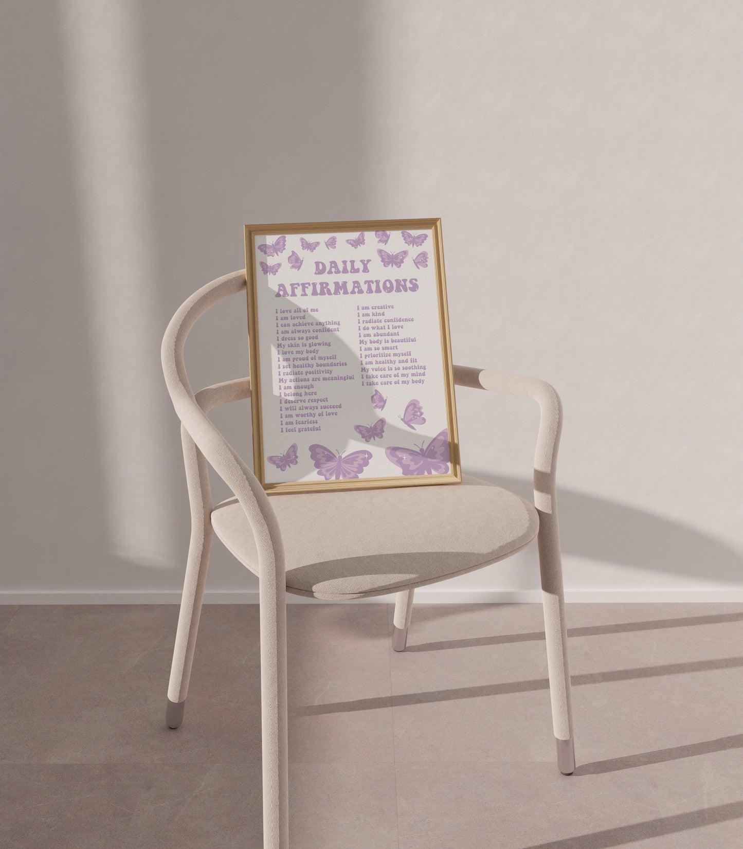Daily Affirmations Purple Wall Art