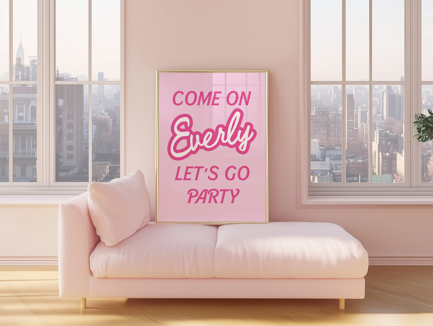 Personalised Let's Go Party Barbie Wall Art