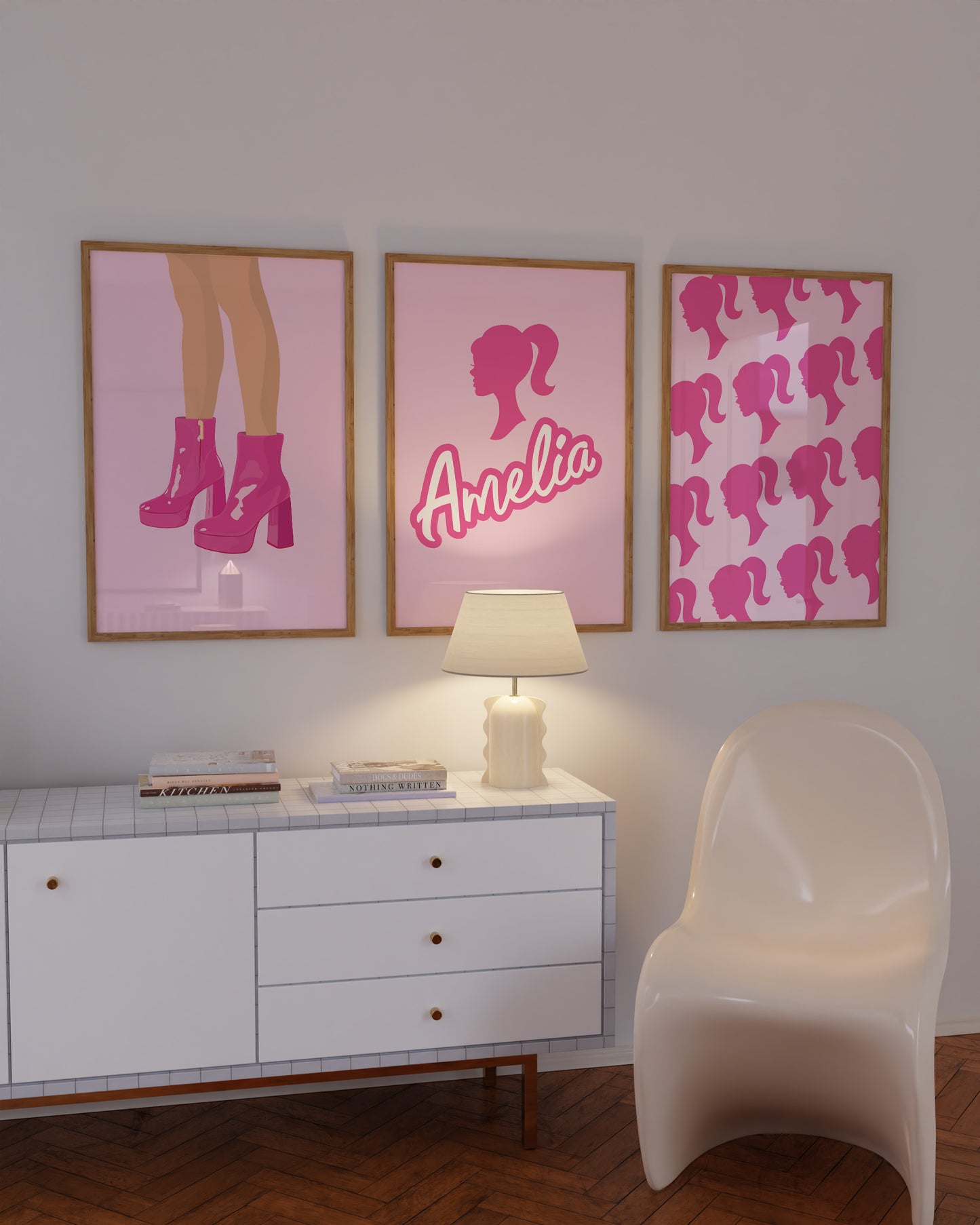 Personalised Barbie Wall Art Set of 3