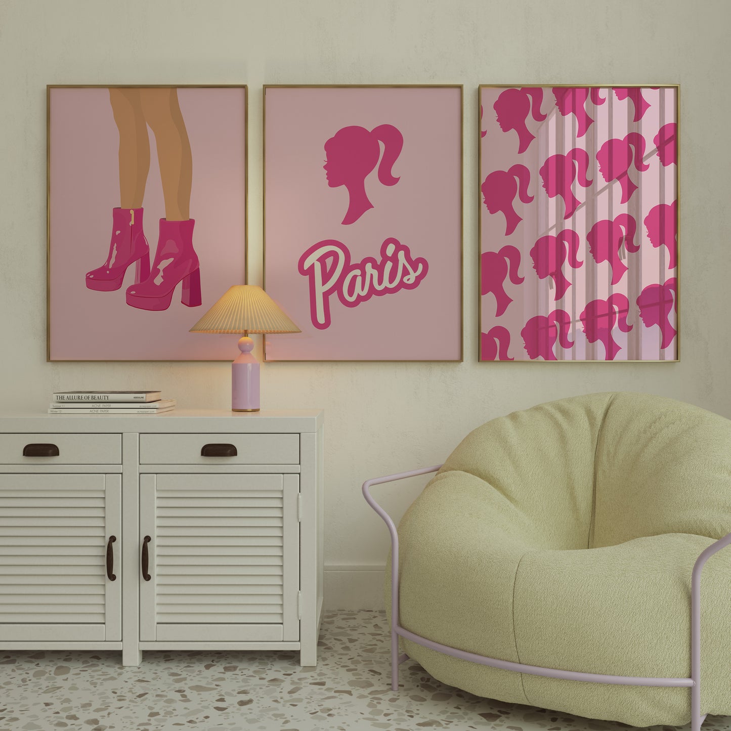 Personalised Barbie Wall Art Set of 3