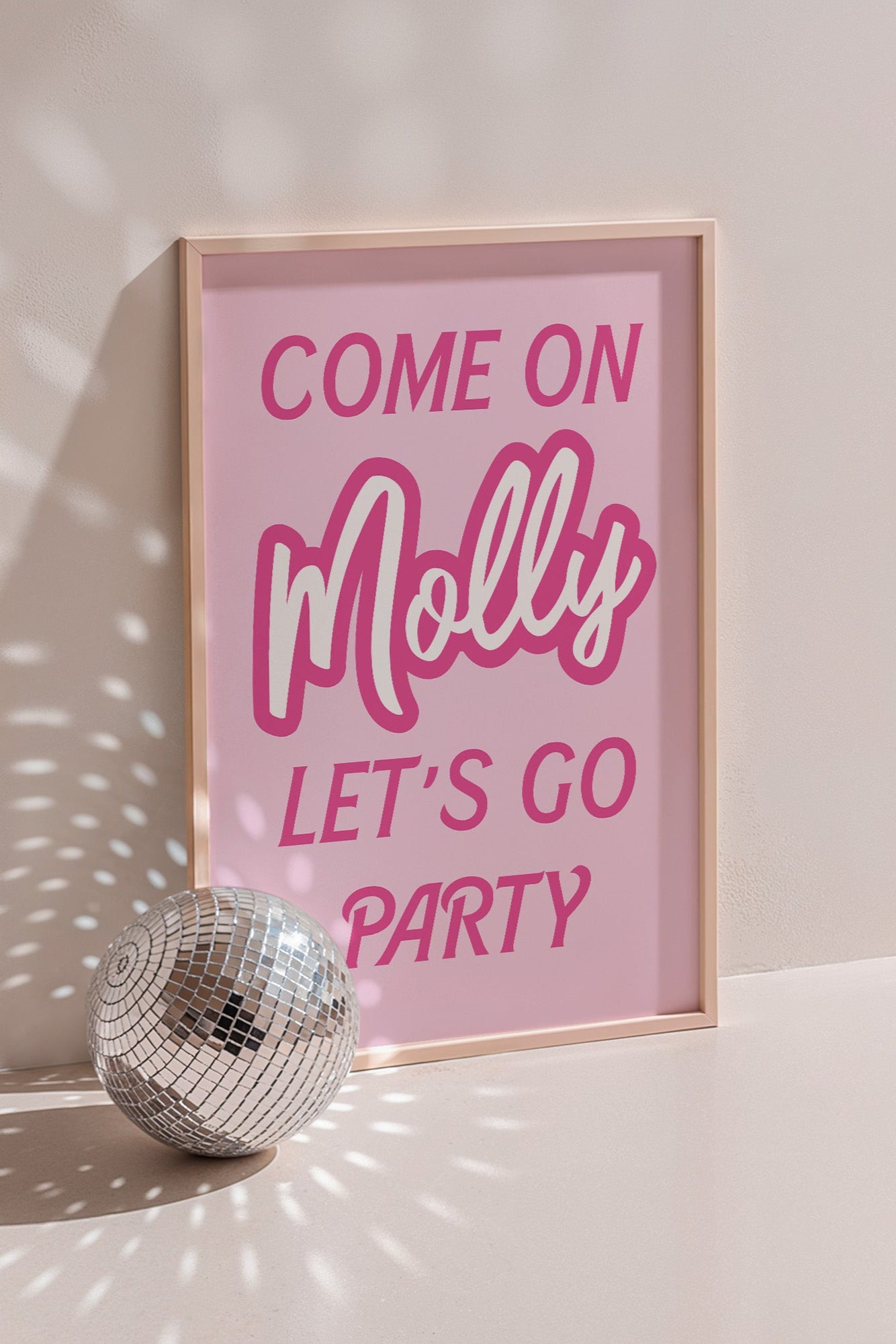 Personalised Let's Go Party Barbie Wall Art