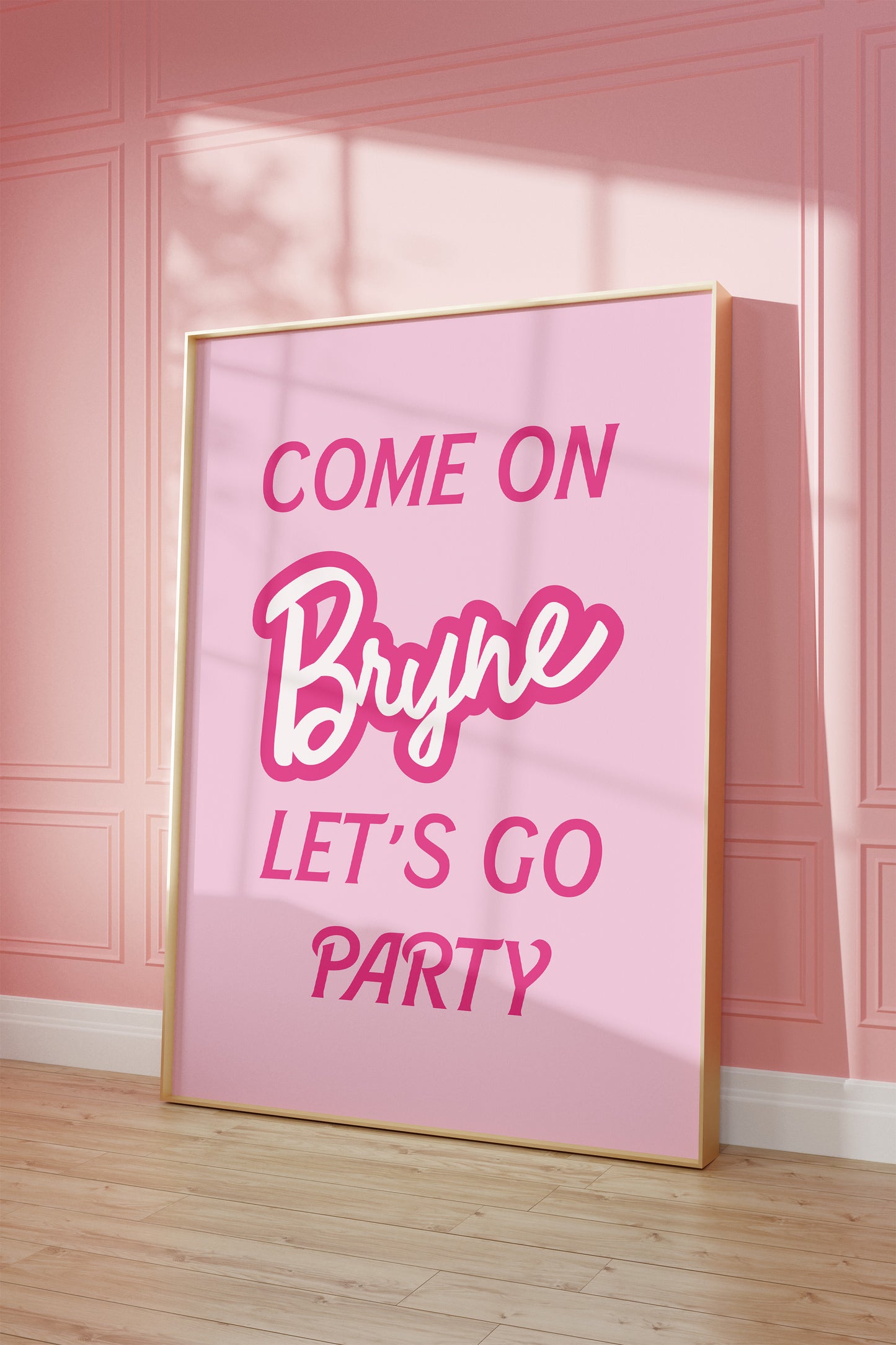 Personalised Let's Go Party Barbie Wall Art