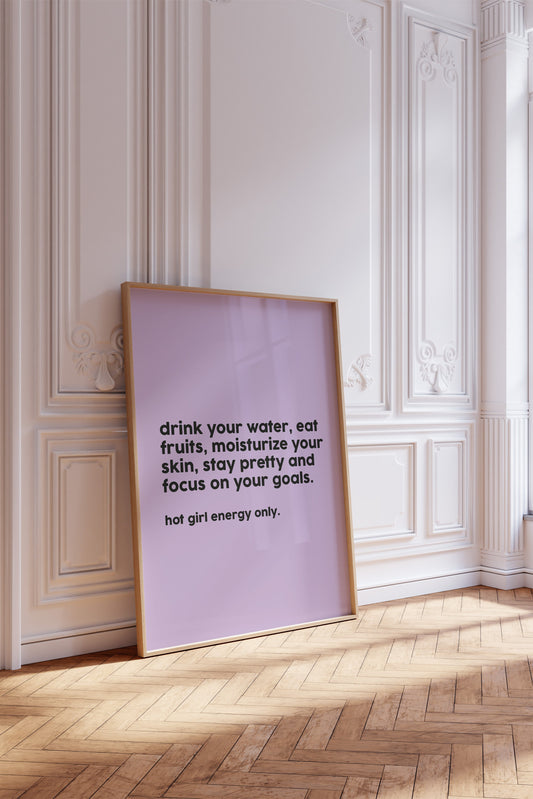 Purple Self Care Wall Art Girl Bedroom Decor Purple Accent Wellness Space Modern Typography Design Digital Download Print Collection Inspirational Quote Art Home Office Decoration Beautiful Aesthetic Room Style Teen Girl Bedroom Essential