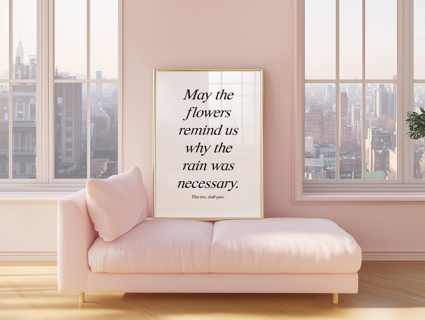 "This too, shall pass" quote wall art as a digital printable.