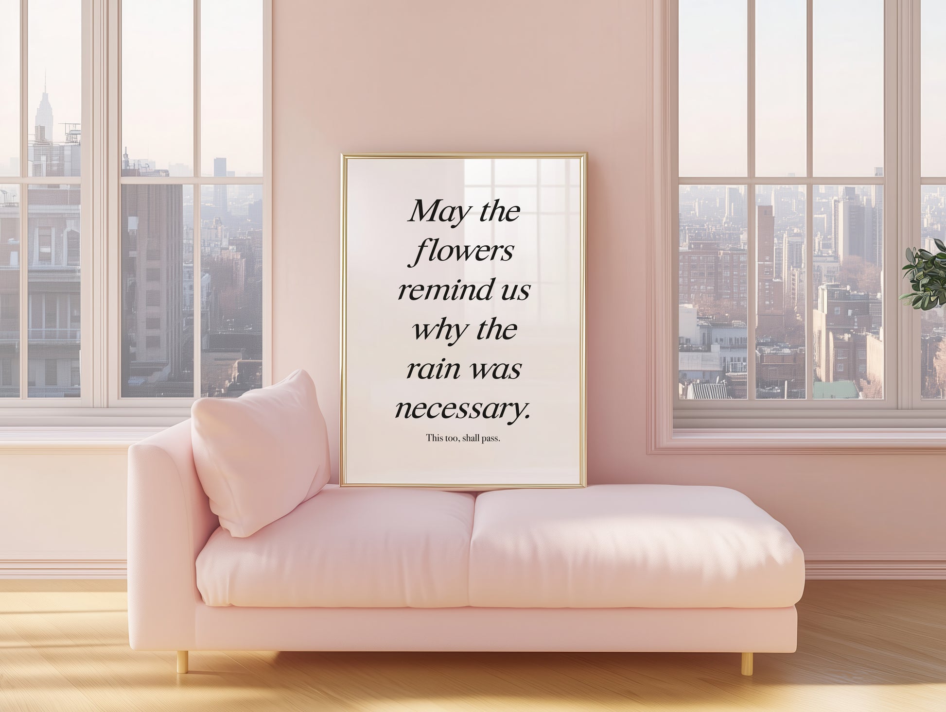"This too, shall pass" quote wall art as a digital printable.