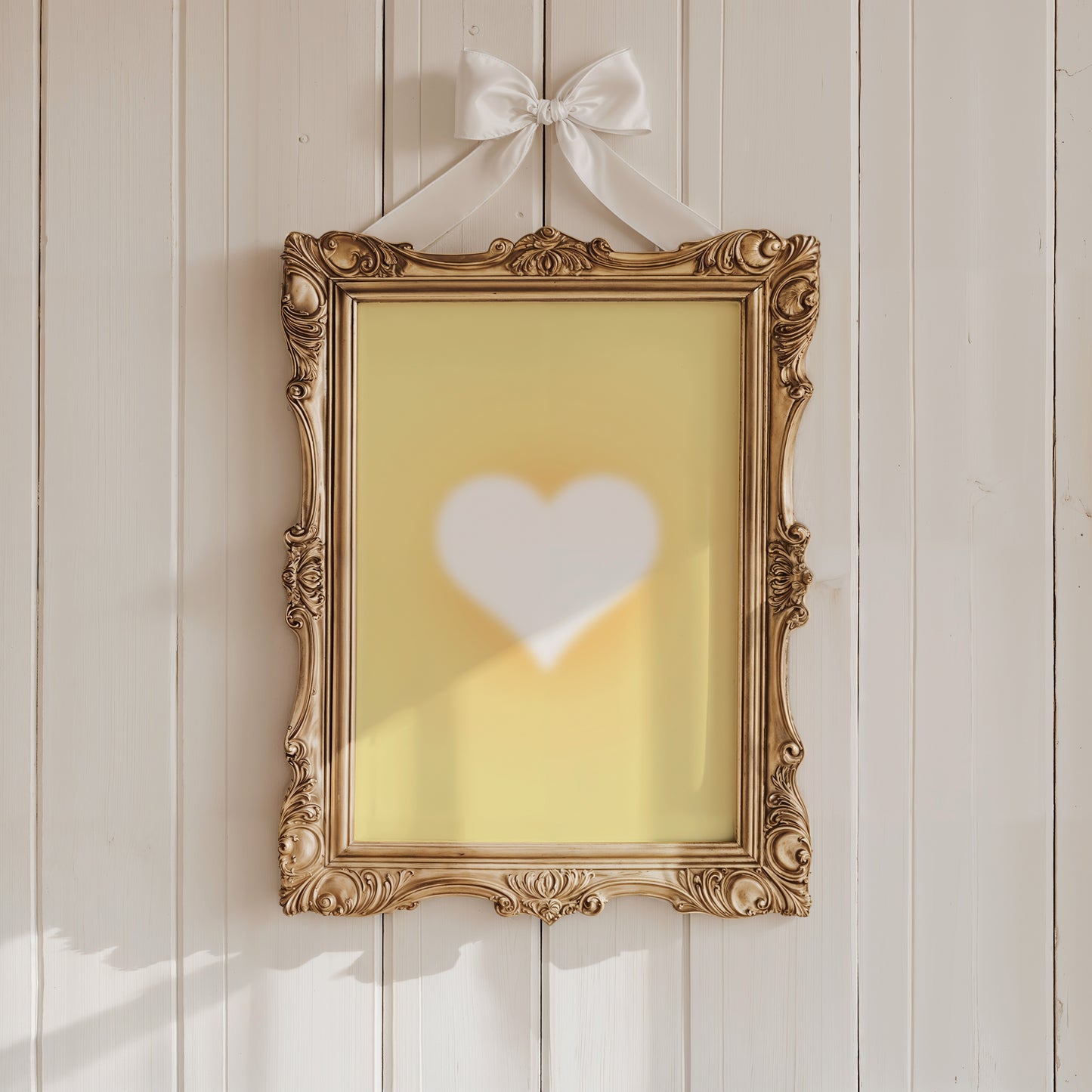 Yellow Aura Heart Wall Art