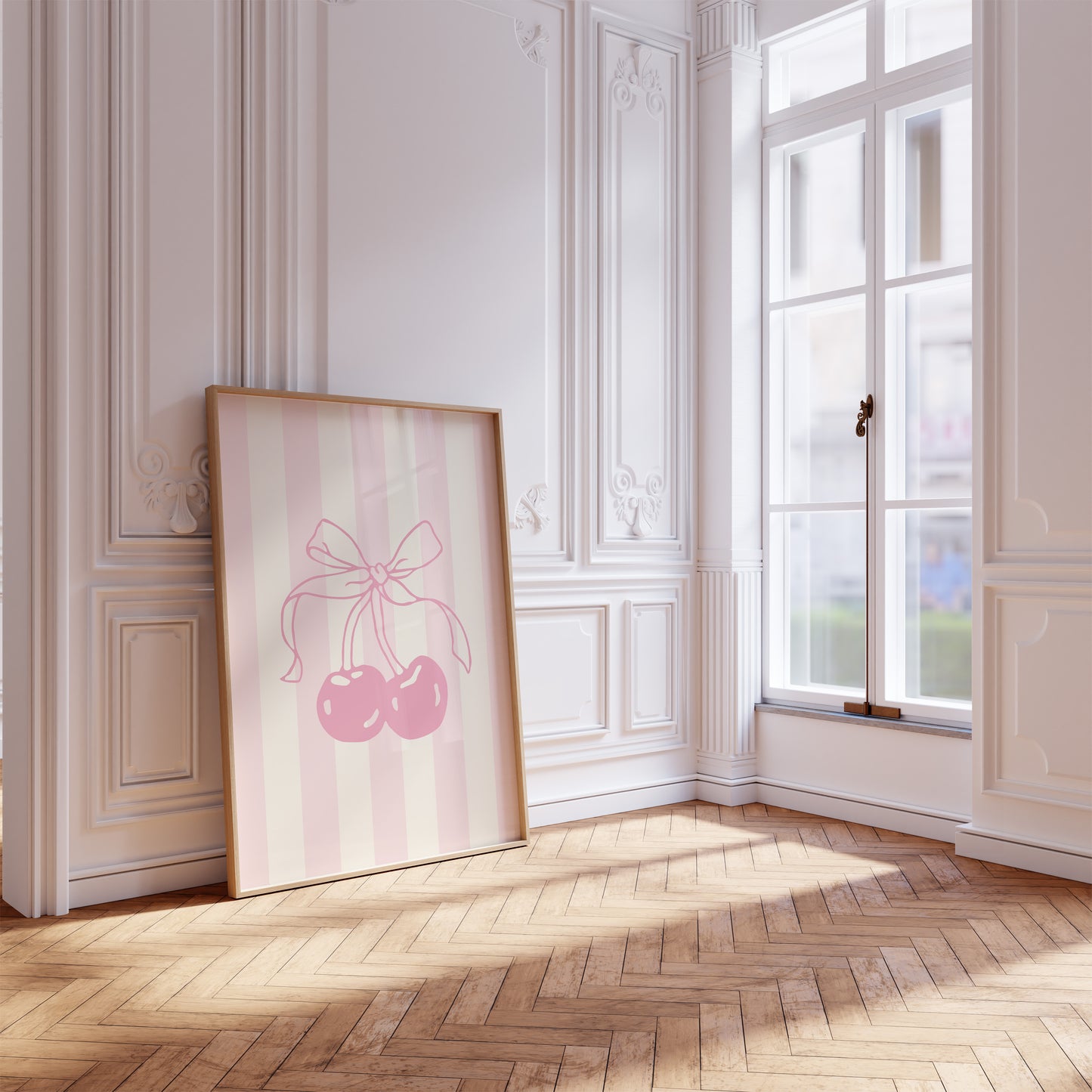 Digital cherry print – DIY nursery or bedroom decoration.