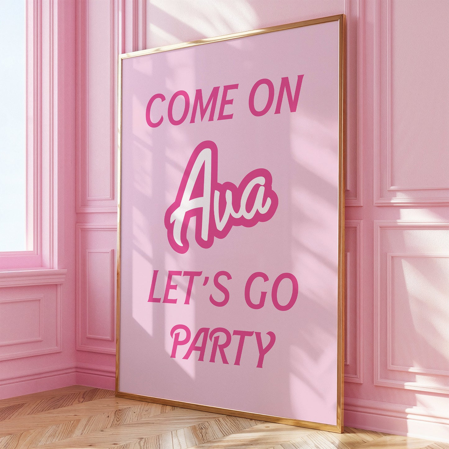 Personalised Let's Go Party Barbie Wall Art
