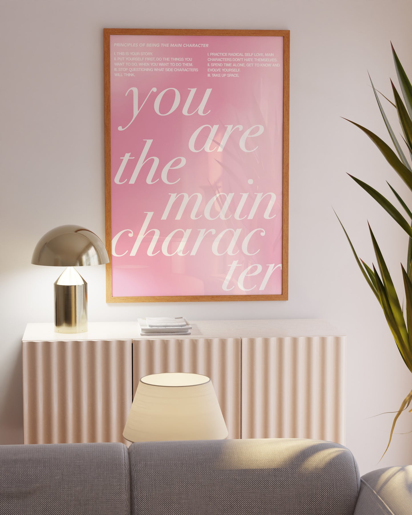 You Are The Main Character Pink Gradient Wall Art