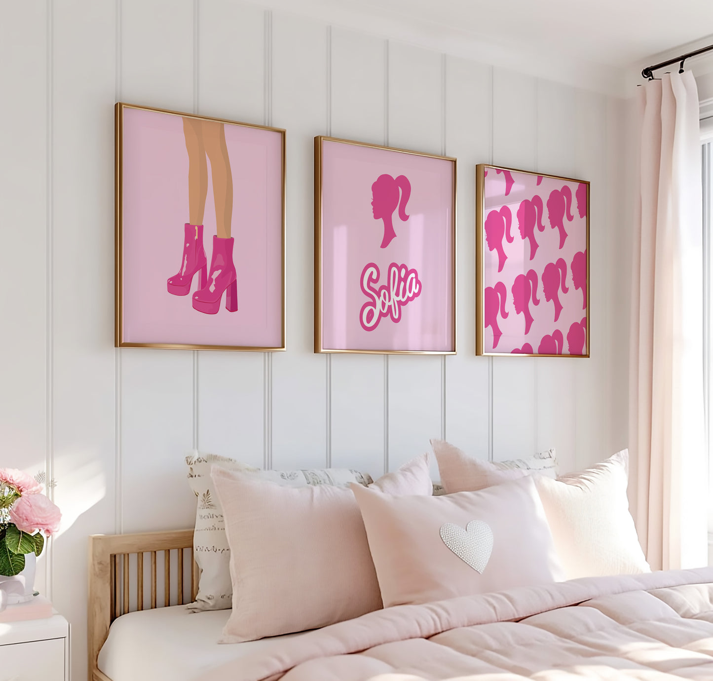 Personalised Barbie Wall Art Set of 3