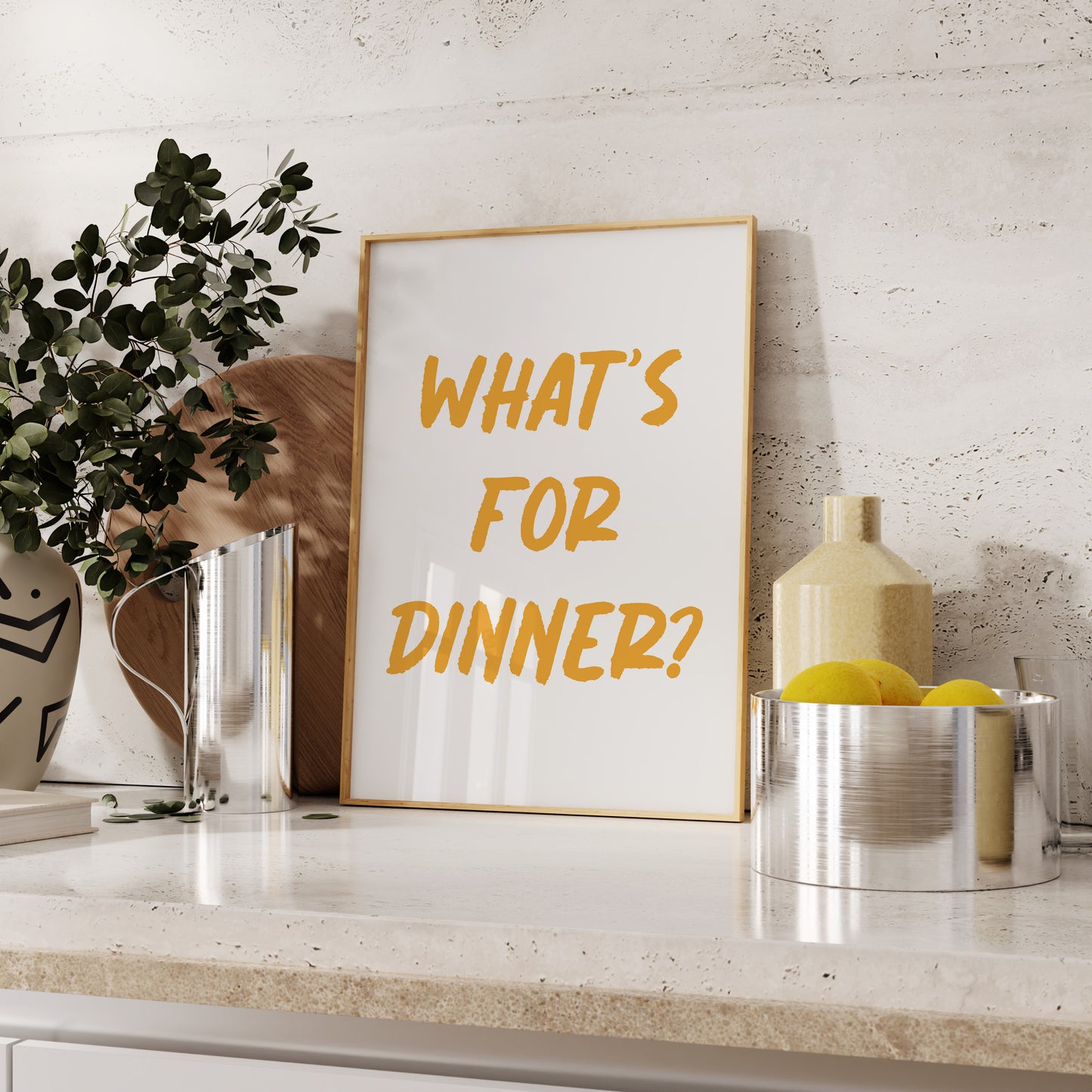 What's For Dinner Orange Wall Art