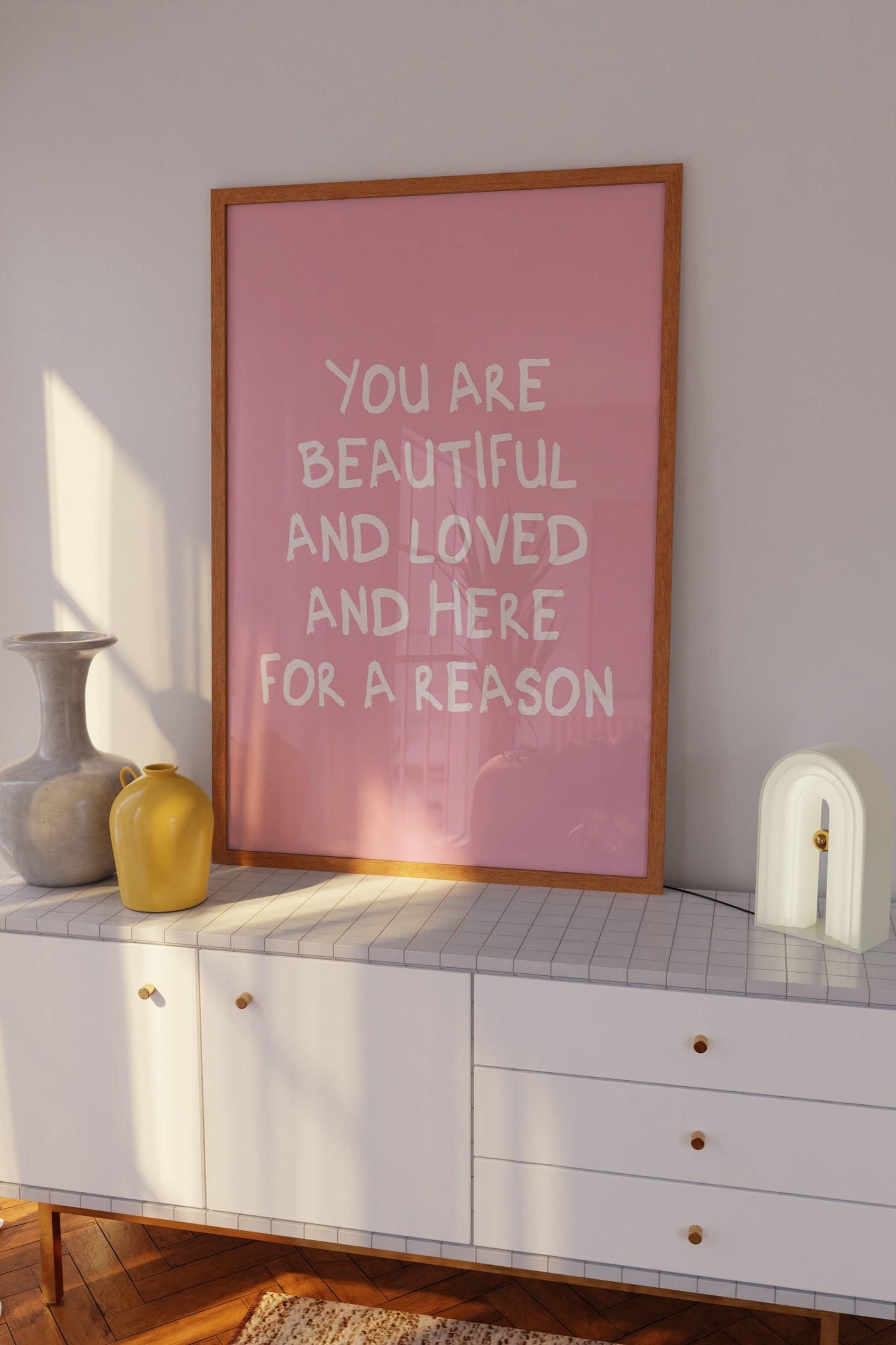 You Are Here For A Reason Pink Wall Art