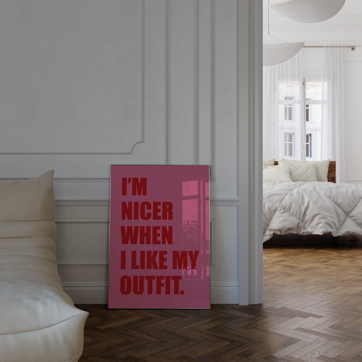 I'm Nicer When I Like My Outfit Pink And Red Wall Art
