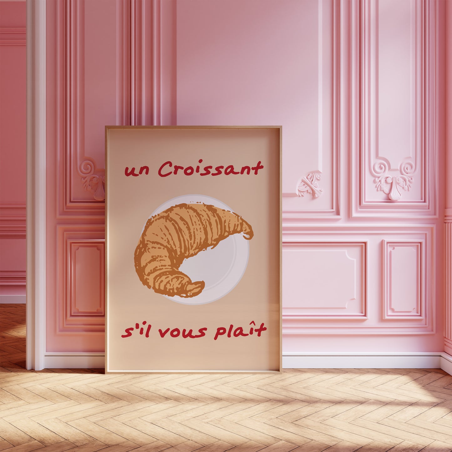 Parisian café style digital wall art for kitchen or dining room.